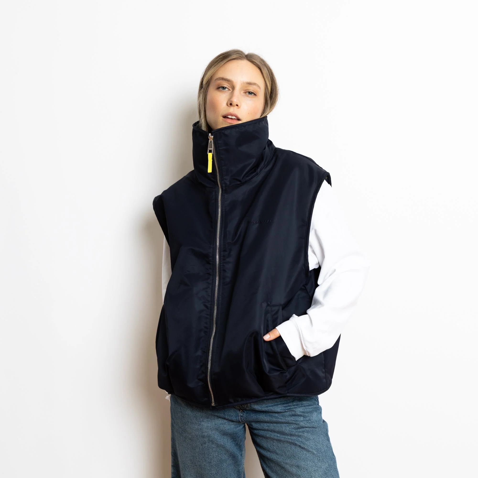Reversible Bomber Vest - navy/leo navy-olive - Image 4