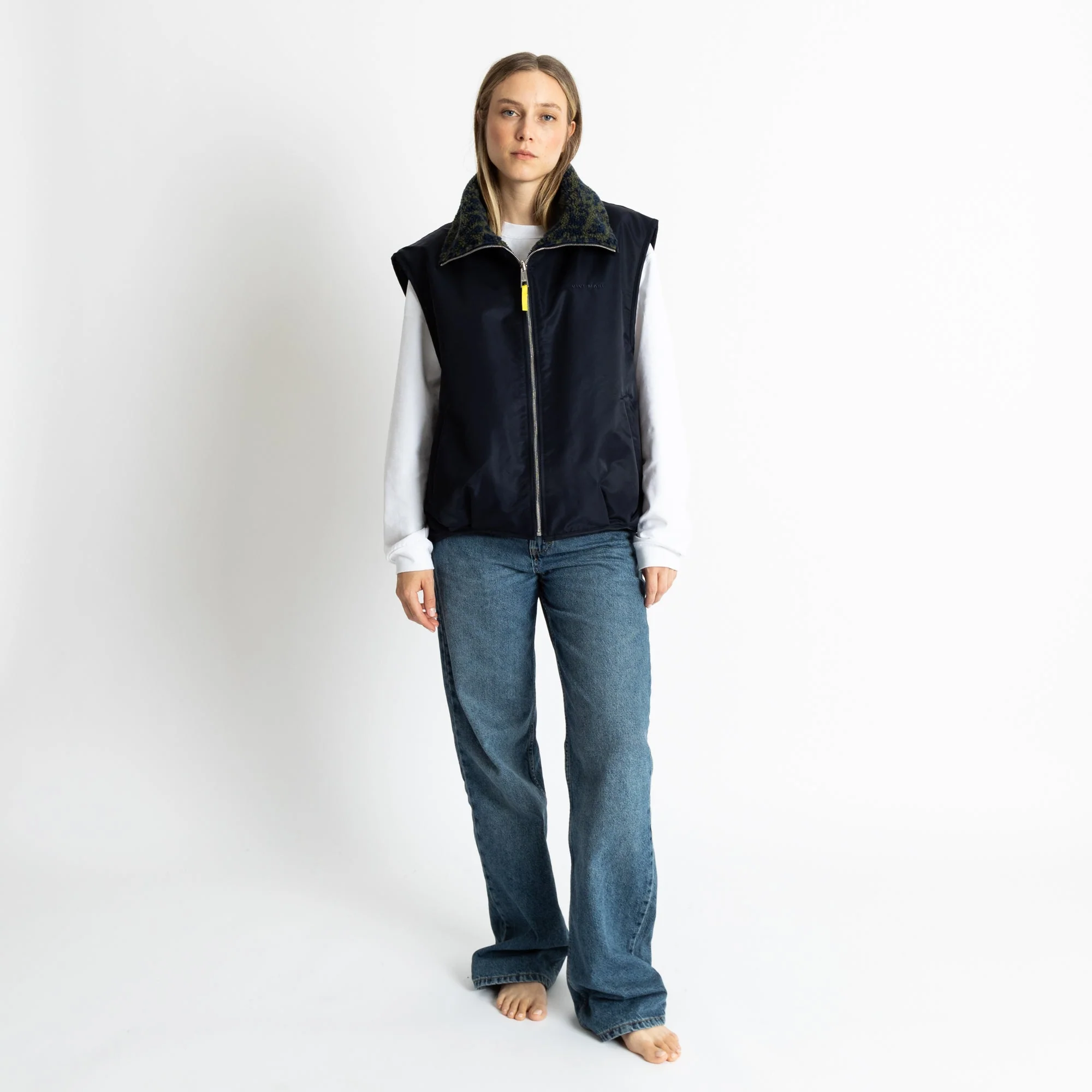 Reversible Bomber Vest - navy/leo navy-olive - Image 5