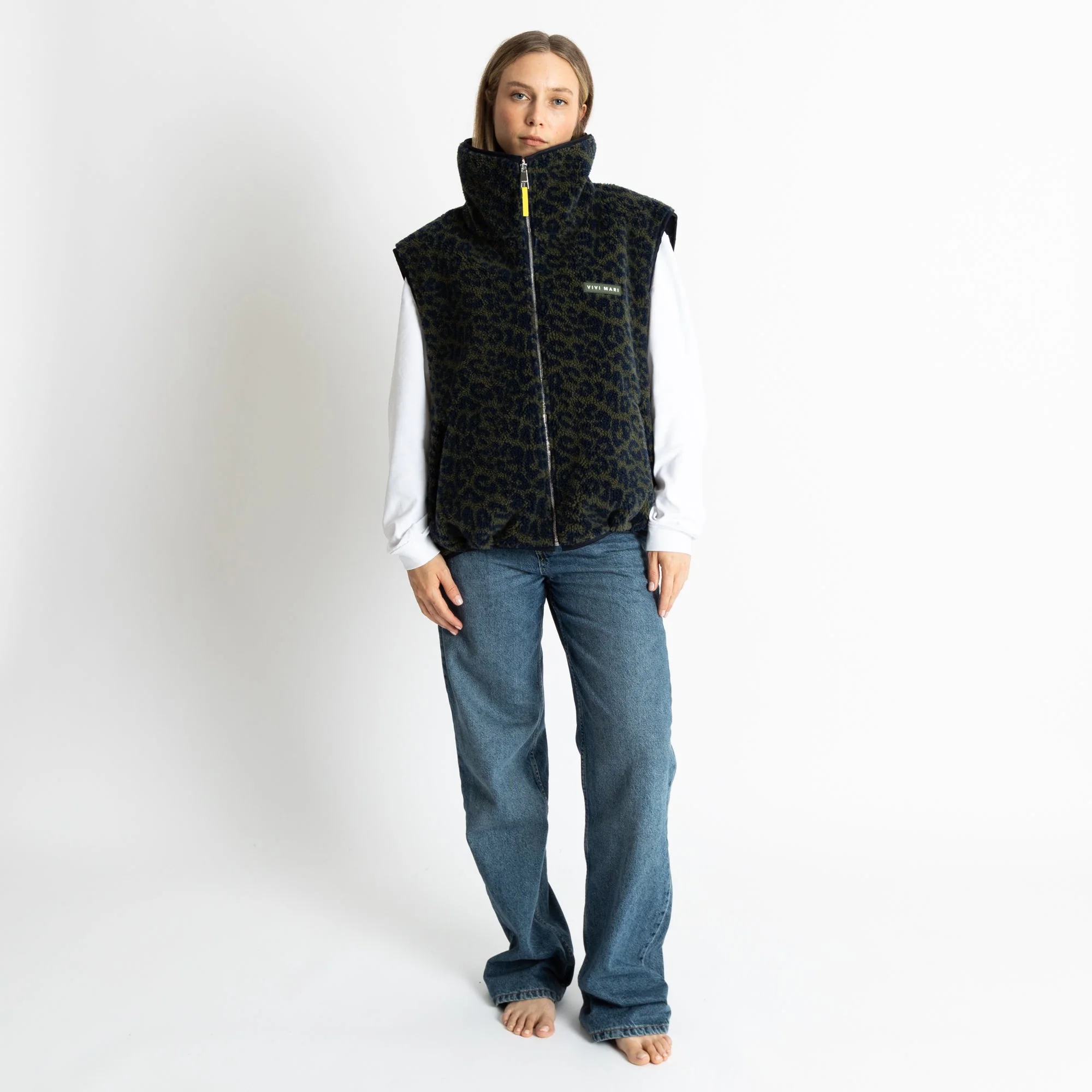 Reversible Bomber Vest - navy/leo navy-olive - Image 6