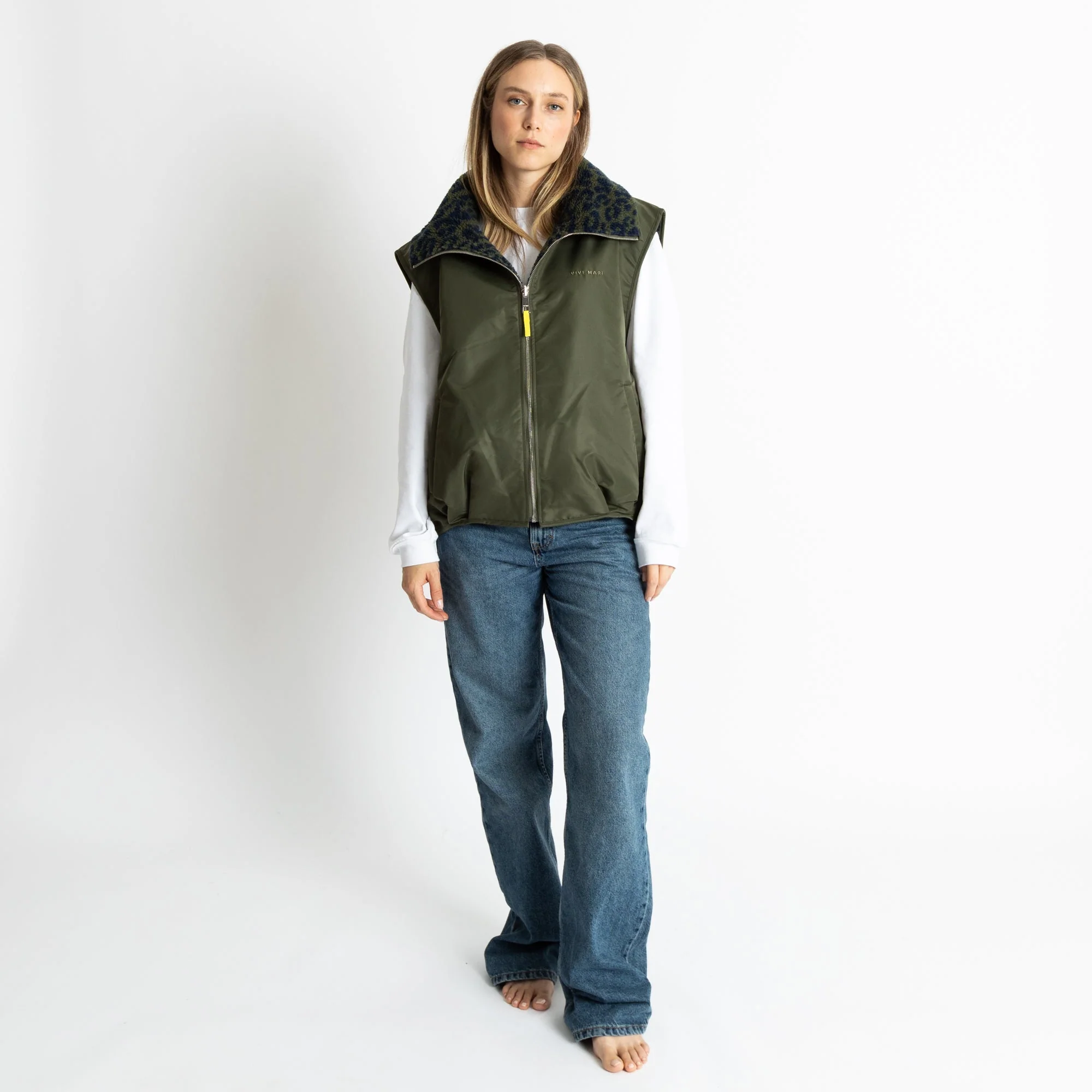 Reversible Bomber Vest - olive/leo navy-olive - Image 5