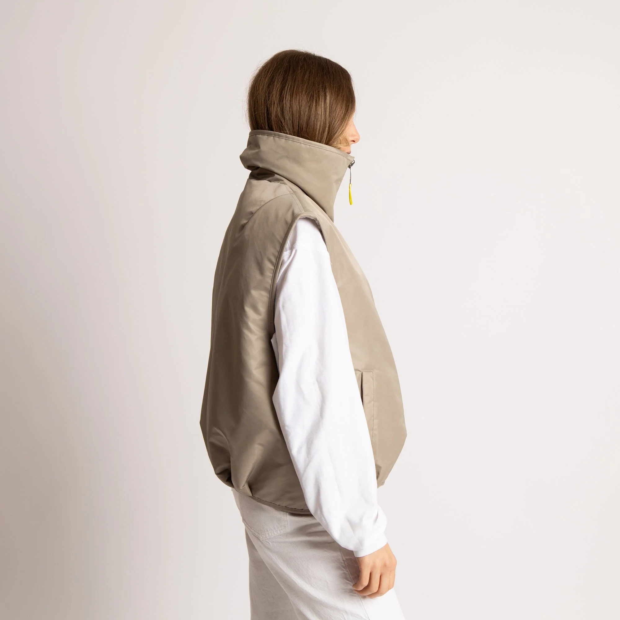 Reversible Bomber Vest - stone/leo sand-stone - Image 5