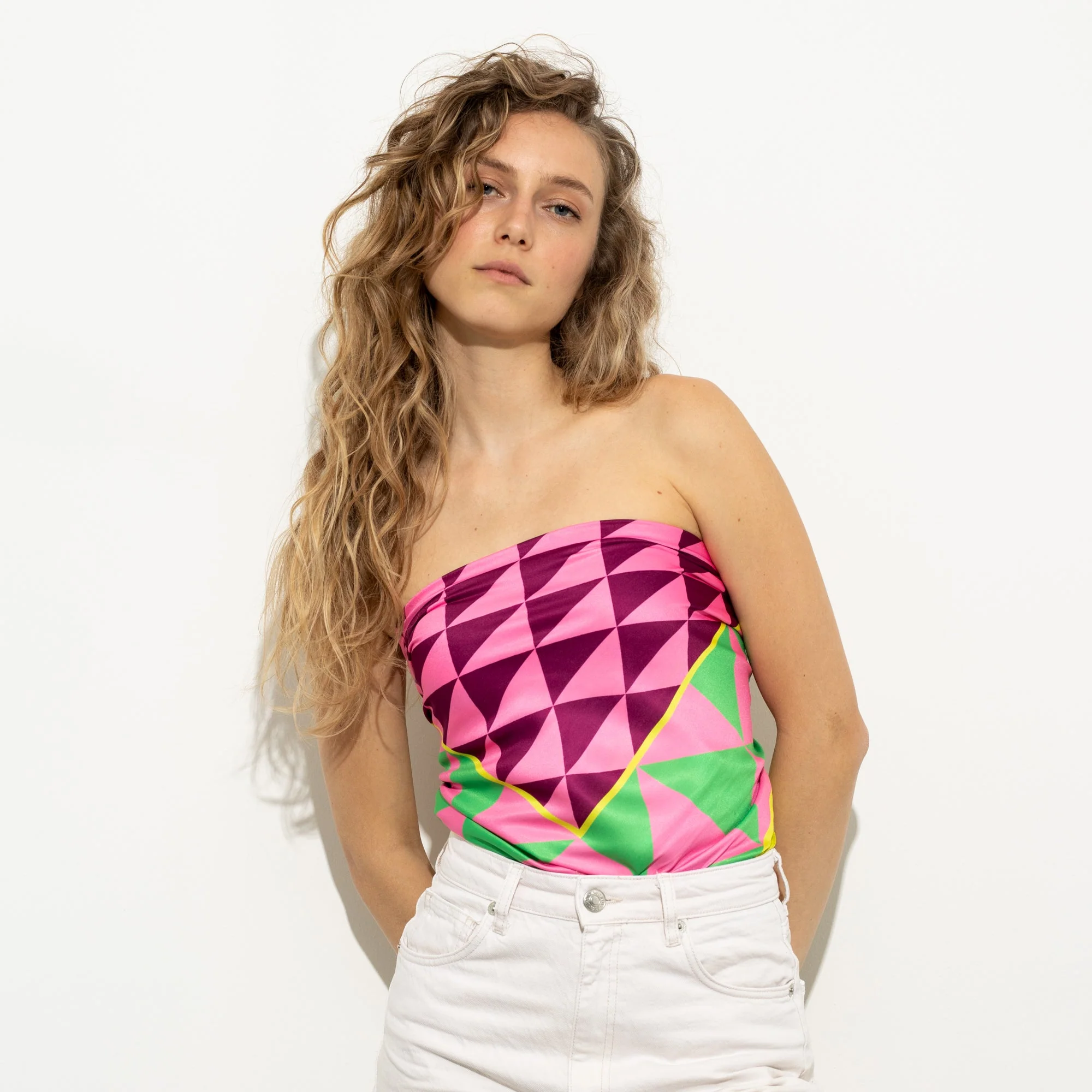 Scarf triangles - green/pink - Image 12