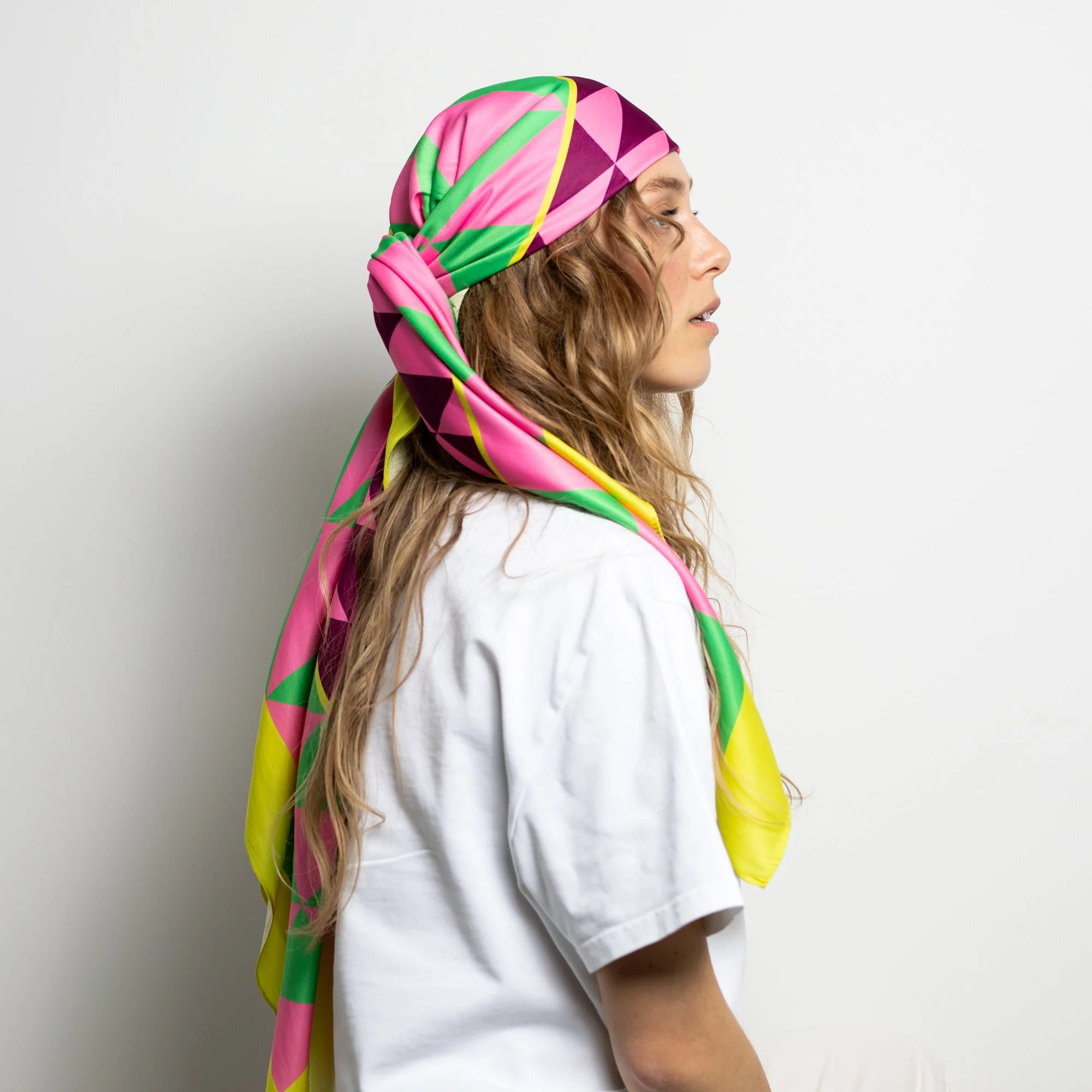 Scarf triangles - green/pink - Image 7