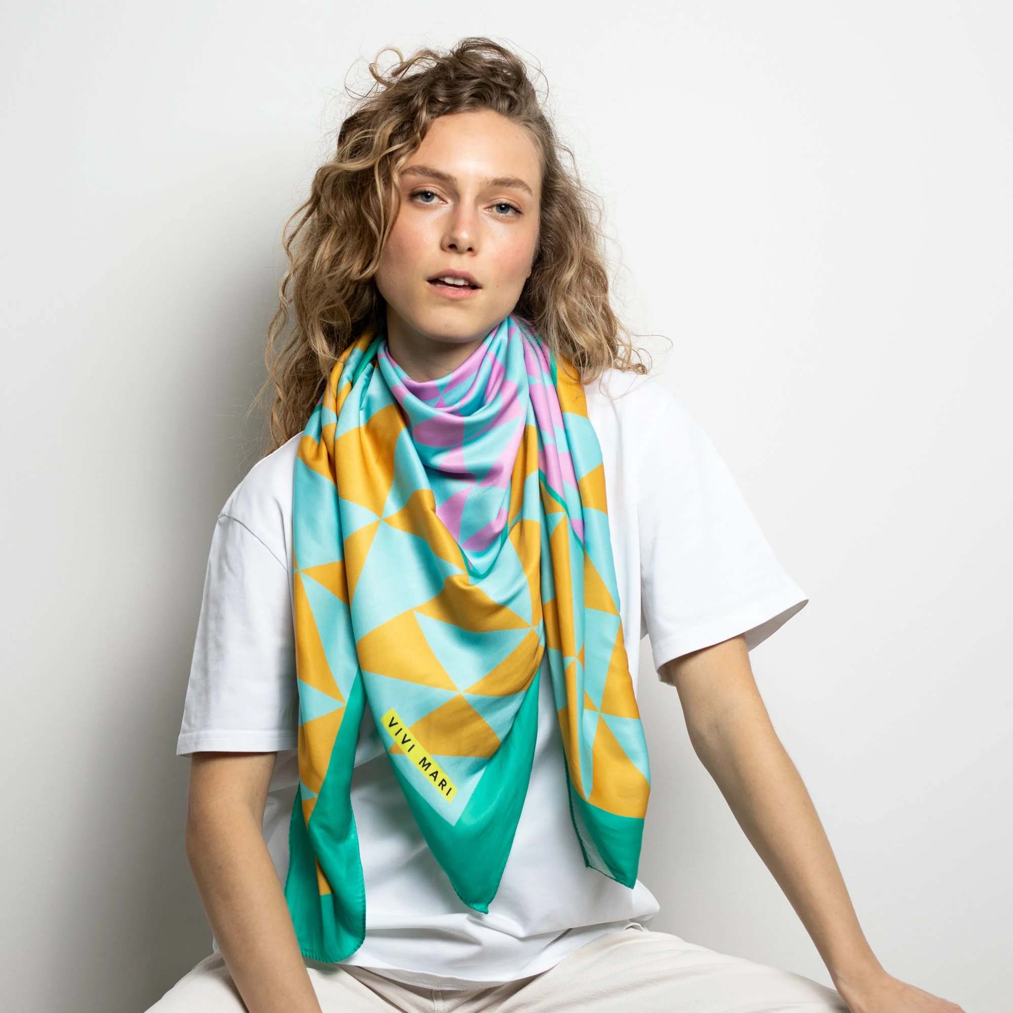 Scarf triangles - mint/rosé - Image 4