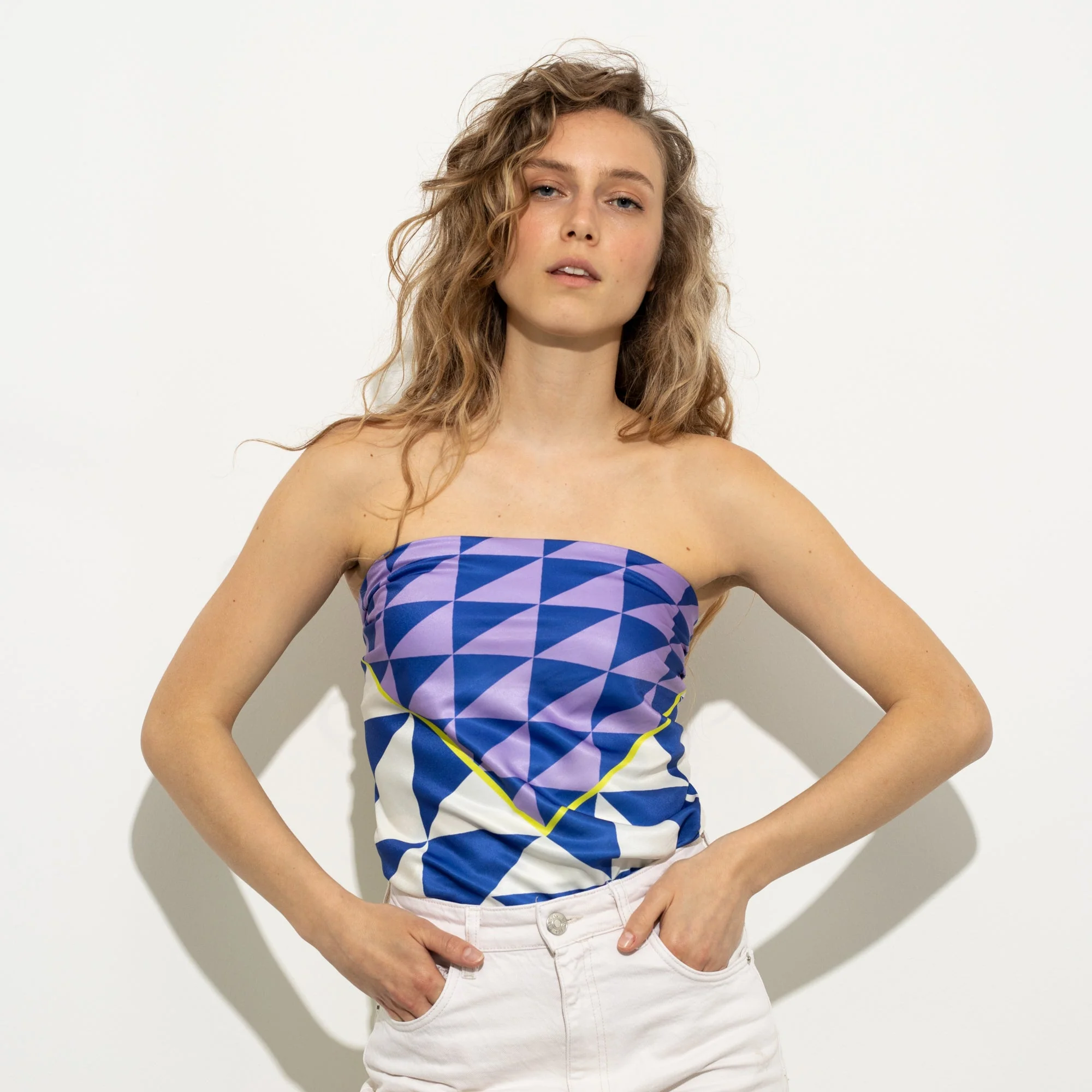 Scarf triangles - navy/lavender - Image 11