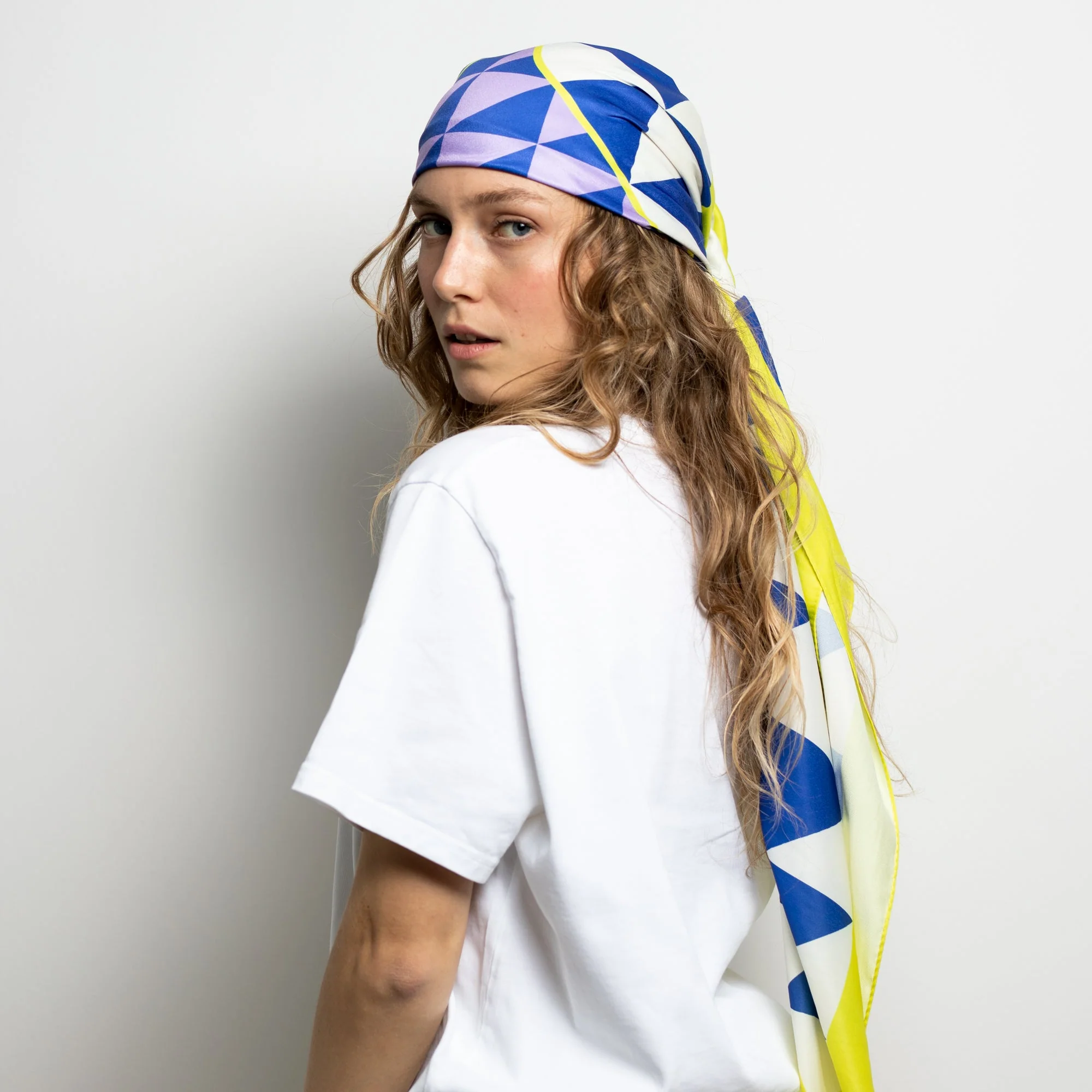 Scarf triangles - navy/lavender - Image 5