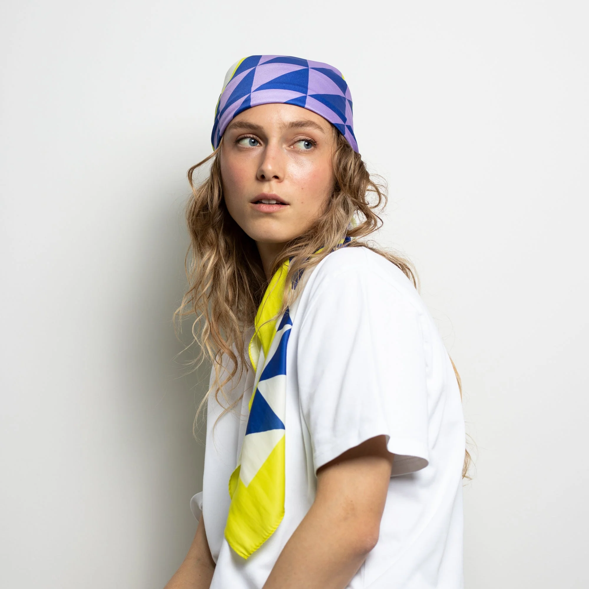 Scarf triangles - navy/lavender - Image 6