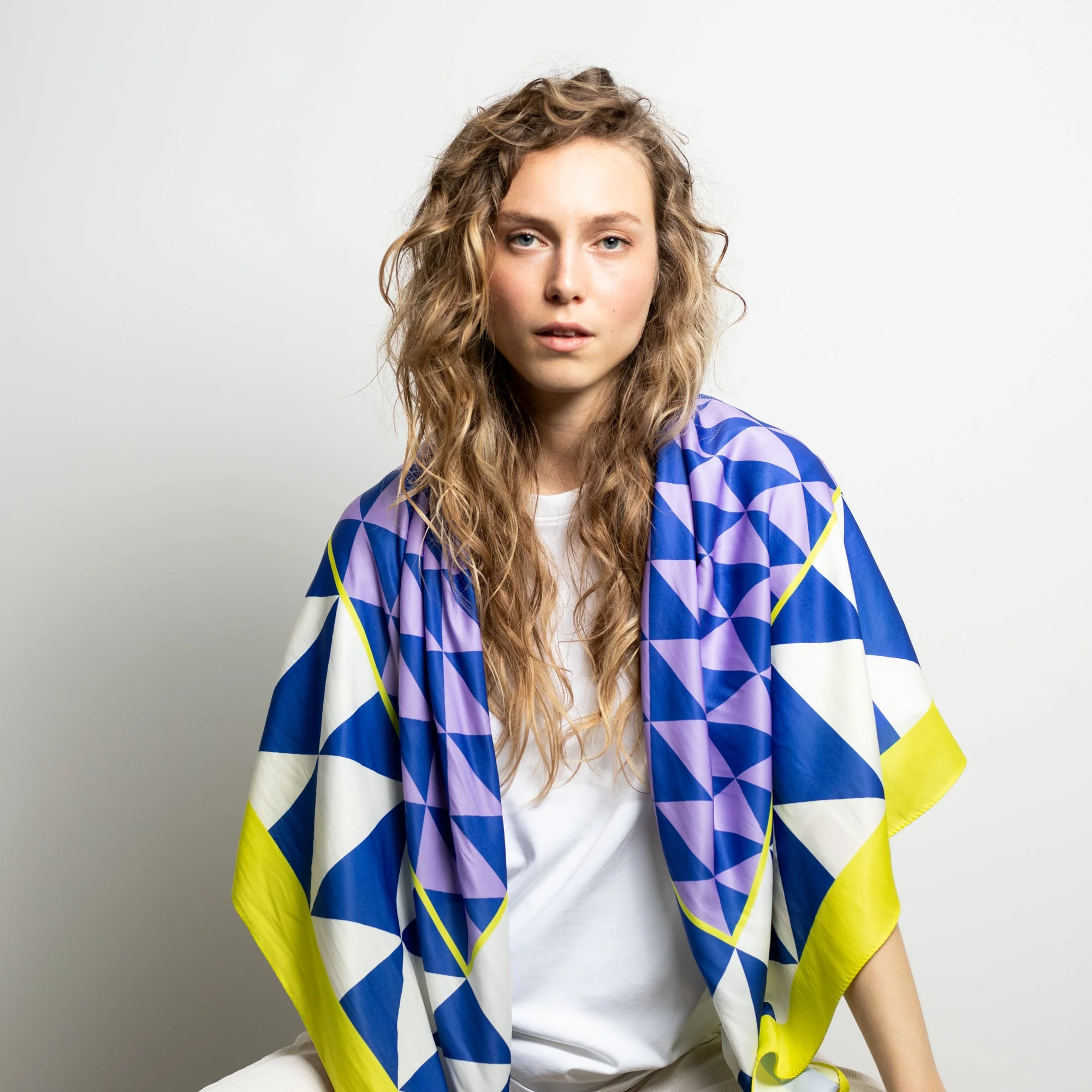 Scarf triangles - navy/lavender - Image 8