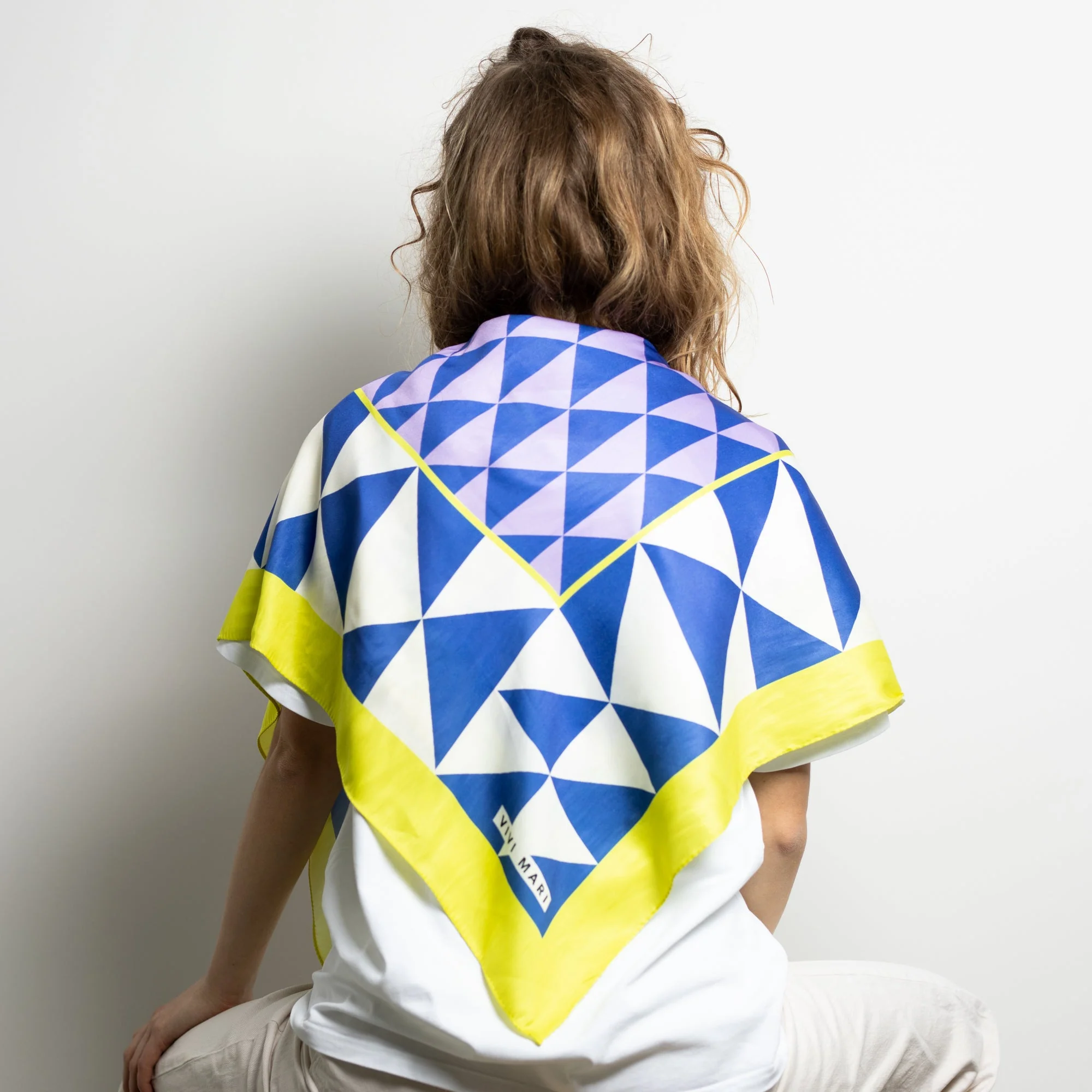 Scarf triangles - navy/lavender - Image 9