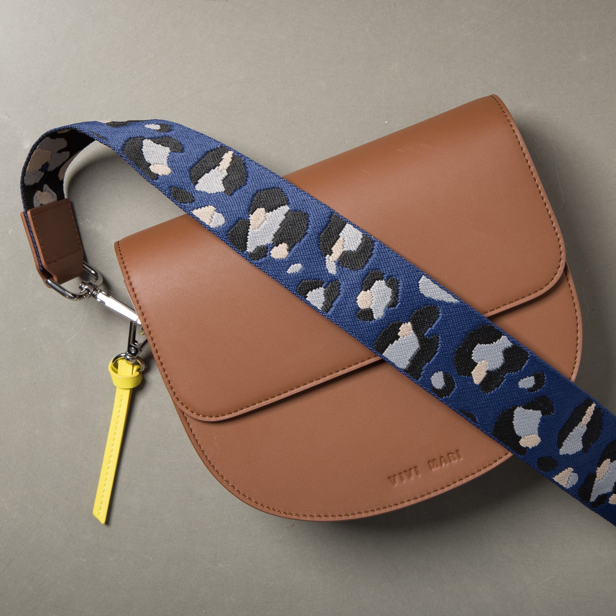 strap abstract leopard blue/black - tan - Image 6