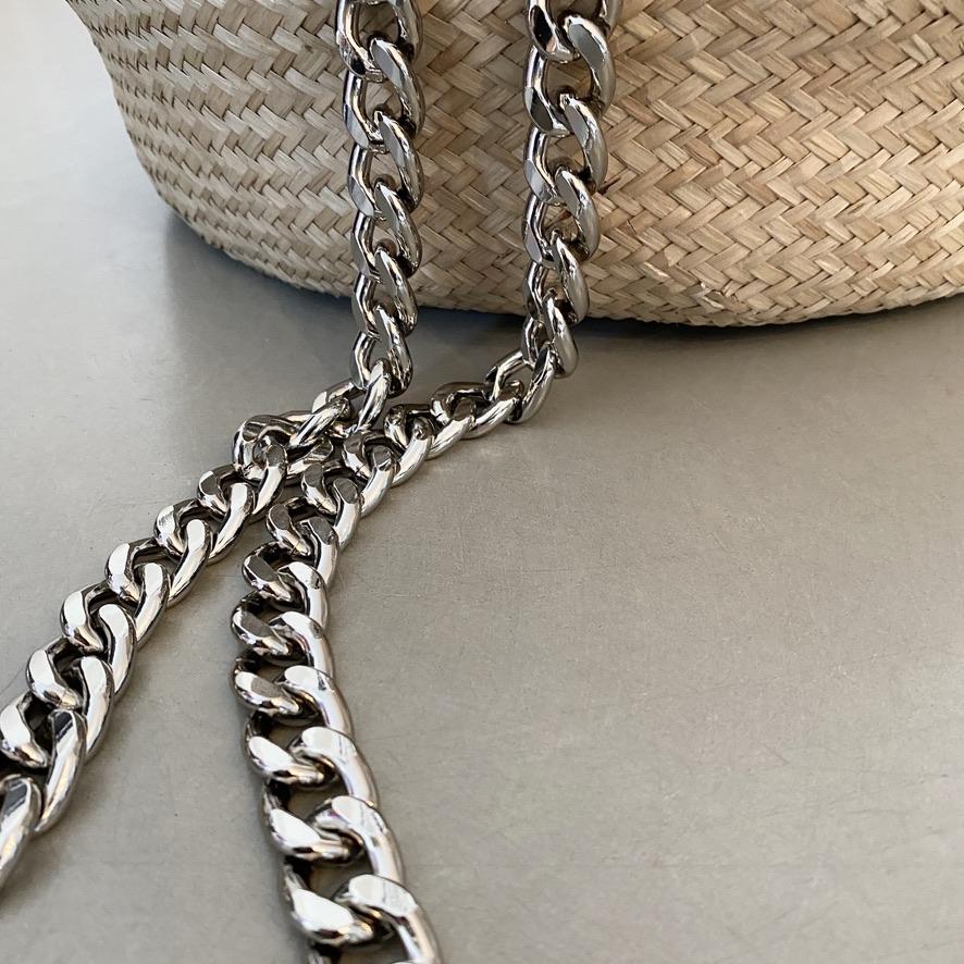 strap chunky chain silver - long - Image 7