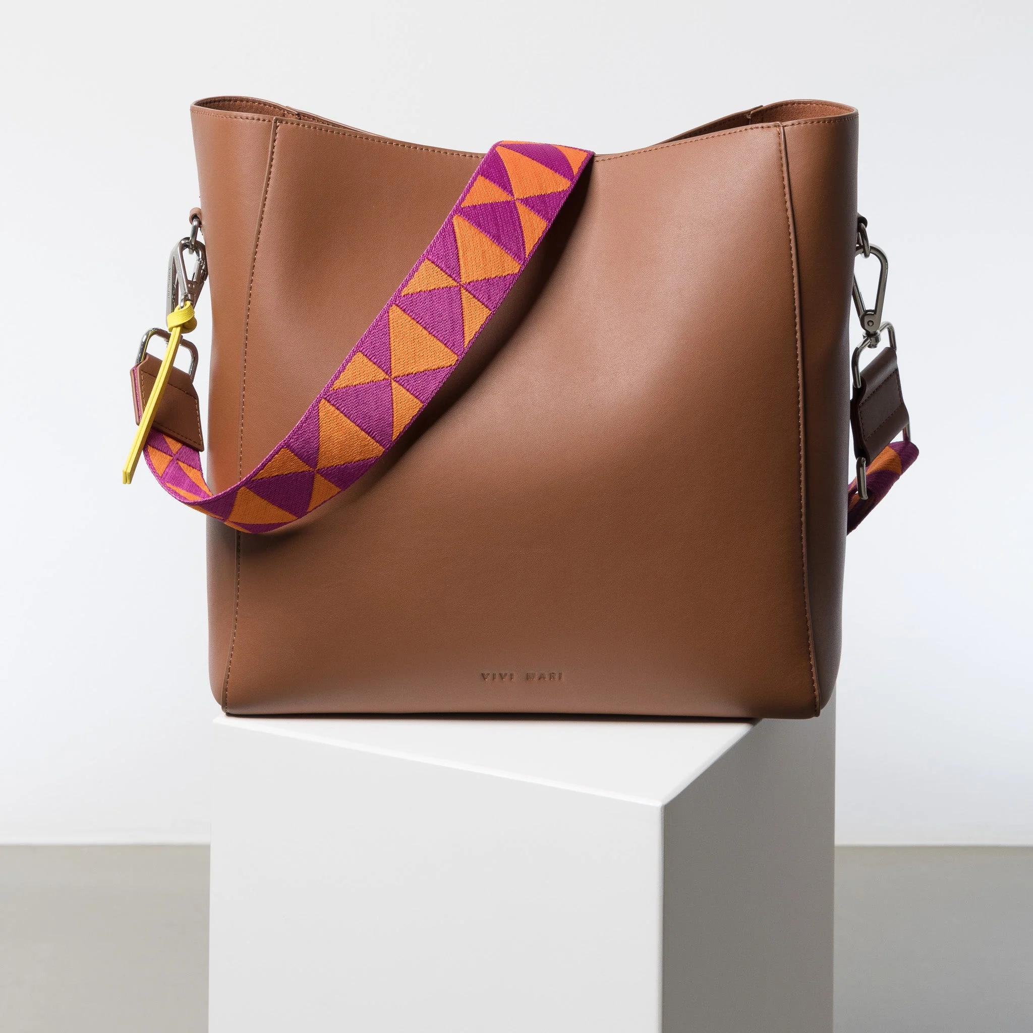strap triangles magenta/orange - tan - Image 2
