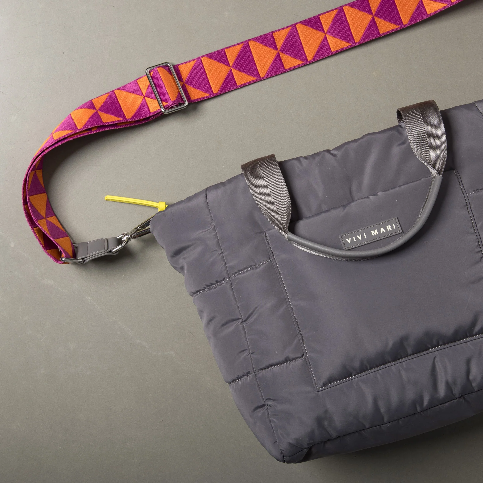strap triangles magenta/orange - taupe - Image 4