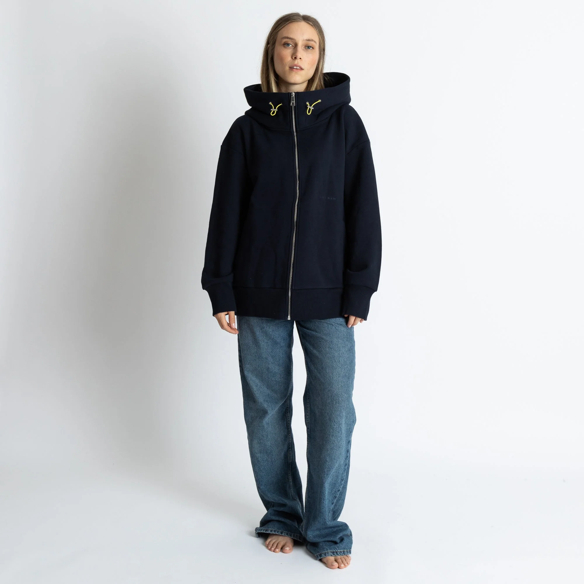 Sweat Jacket hoodie - solid navy - Image 3