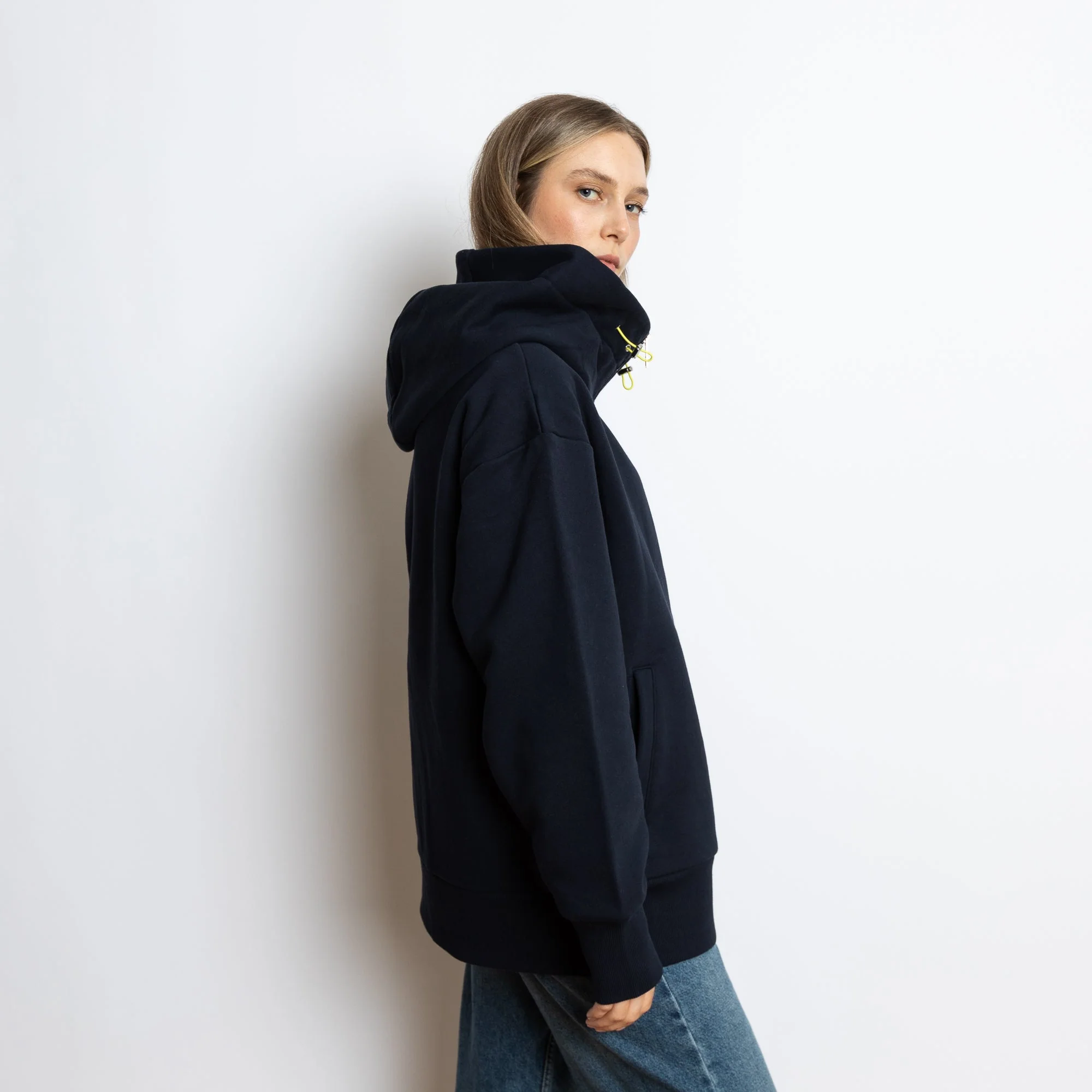 Sweat Jacket hoodie - solid navy - Image 9