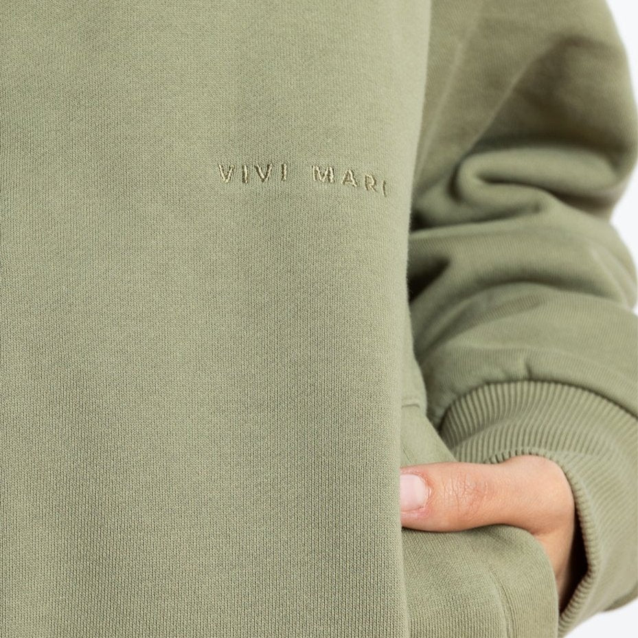 Sweat Jacket hoodie - solid pale olive - Image 12