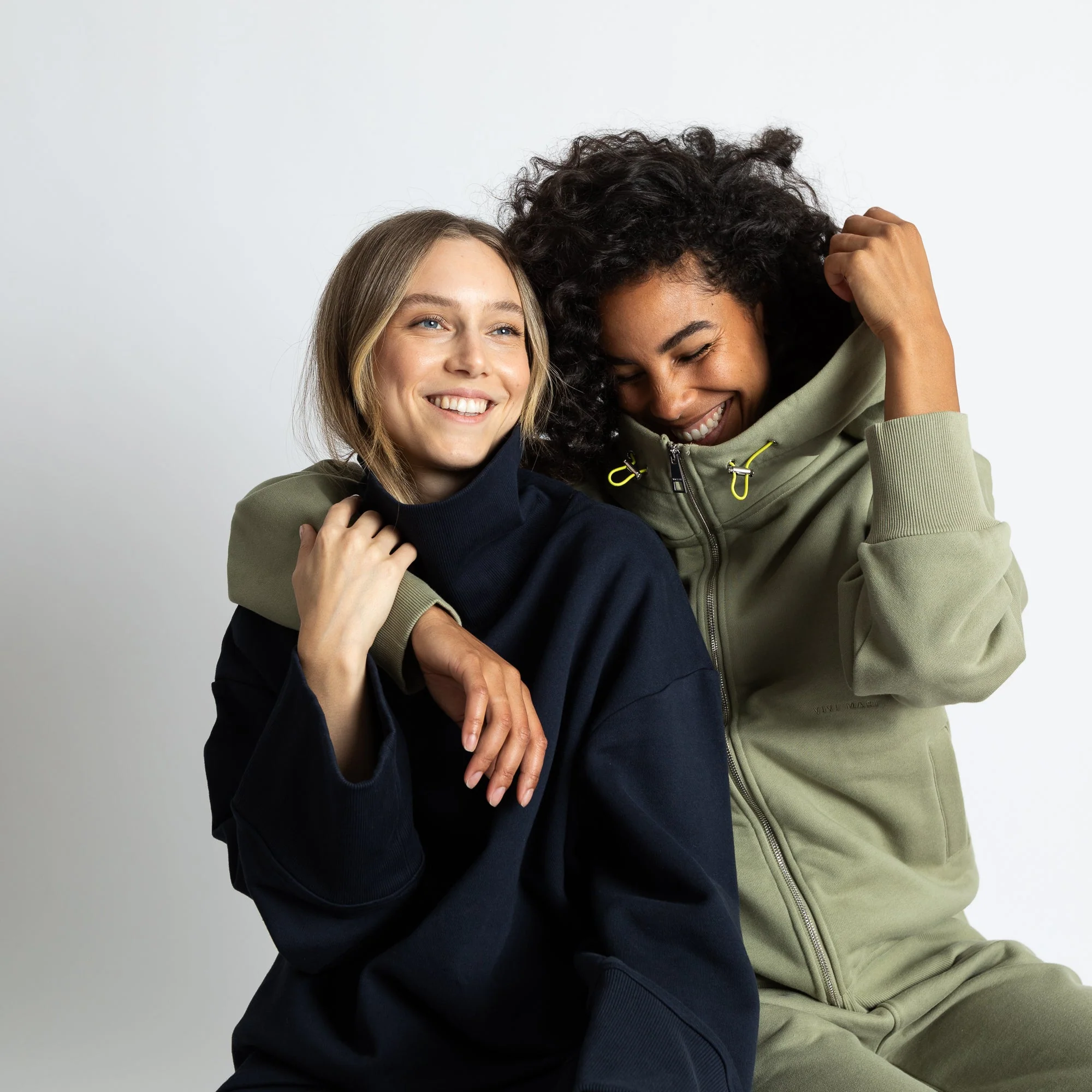 Sweat Jacket hoodie - solid pale olive - Image 14