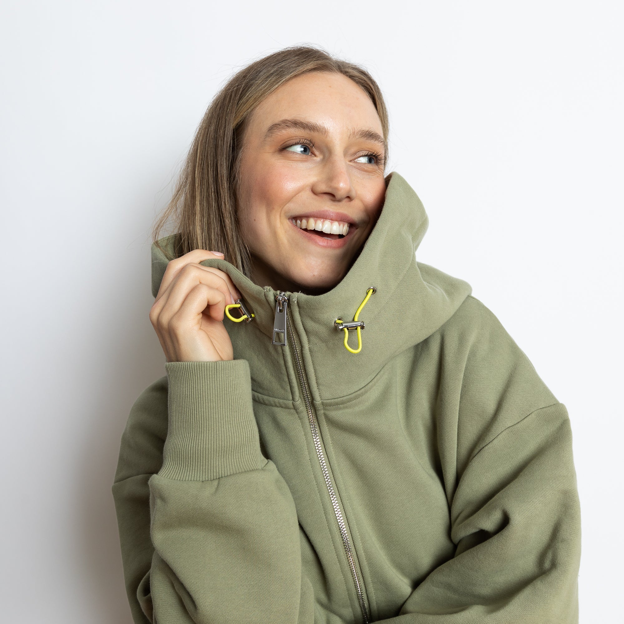 Sweat Jacket hoodie - solid pale olive - Image 8