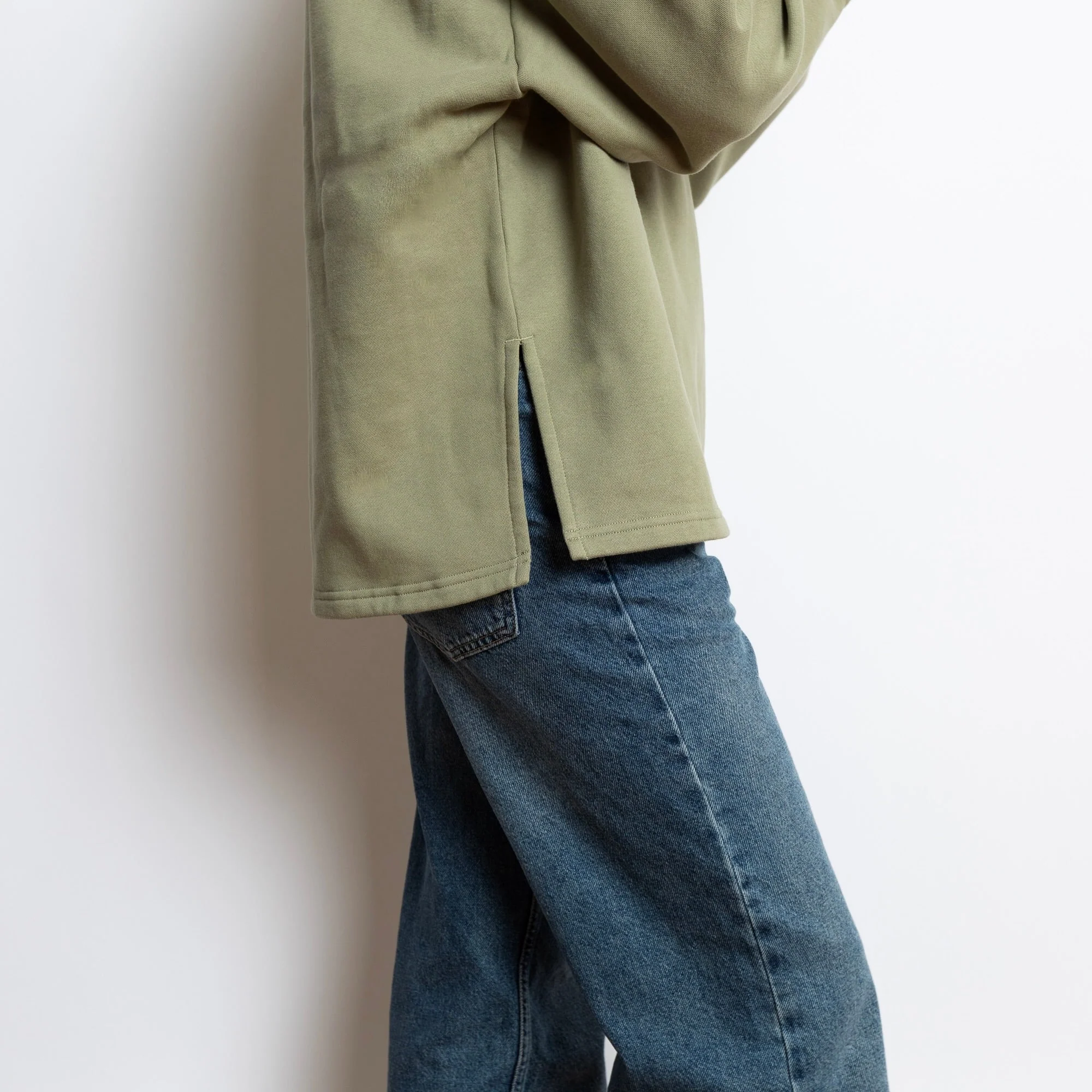 Sweatshirt turtle neck - solid pale olive - Image 8