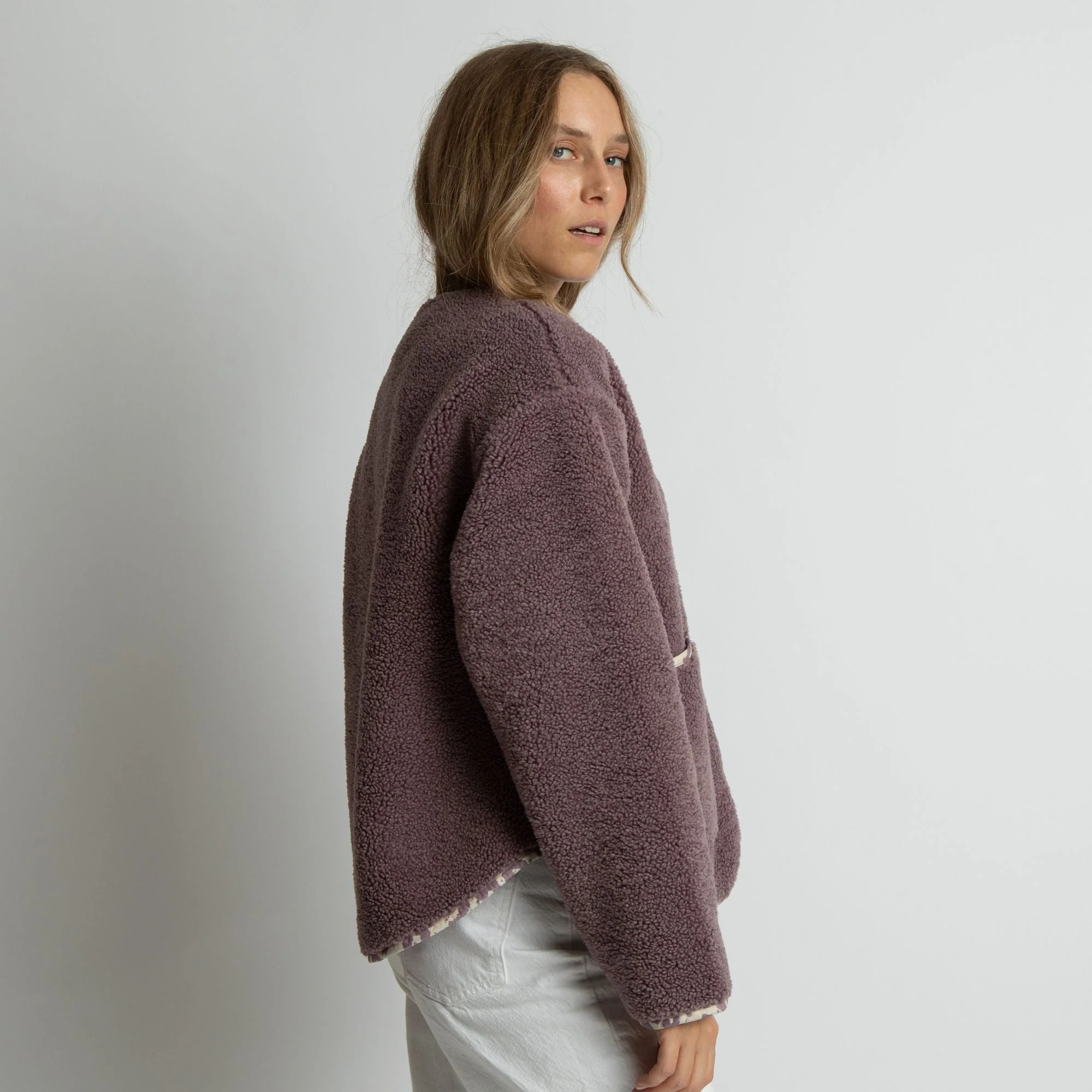 Teddy Fleece Jacket - ash plum - Image 5