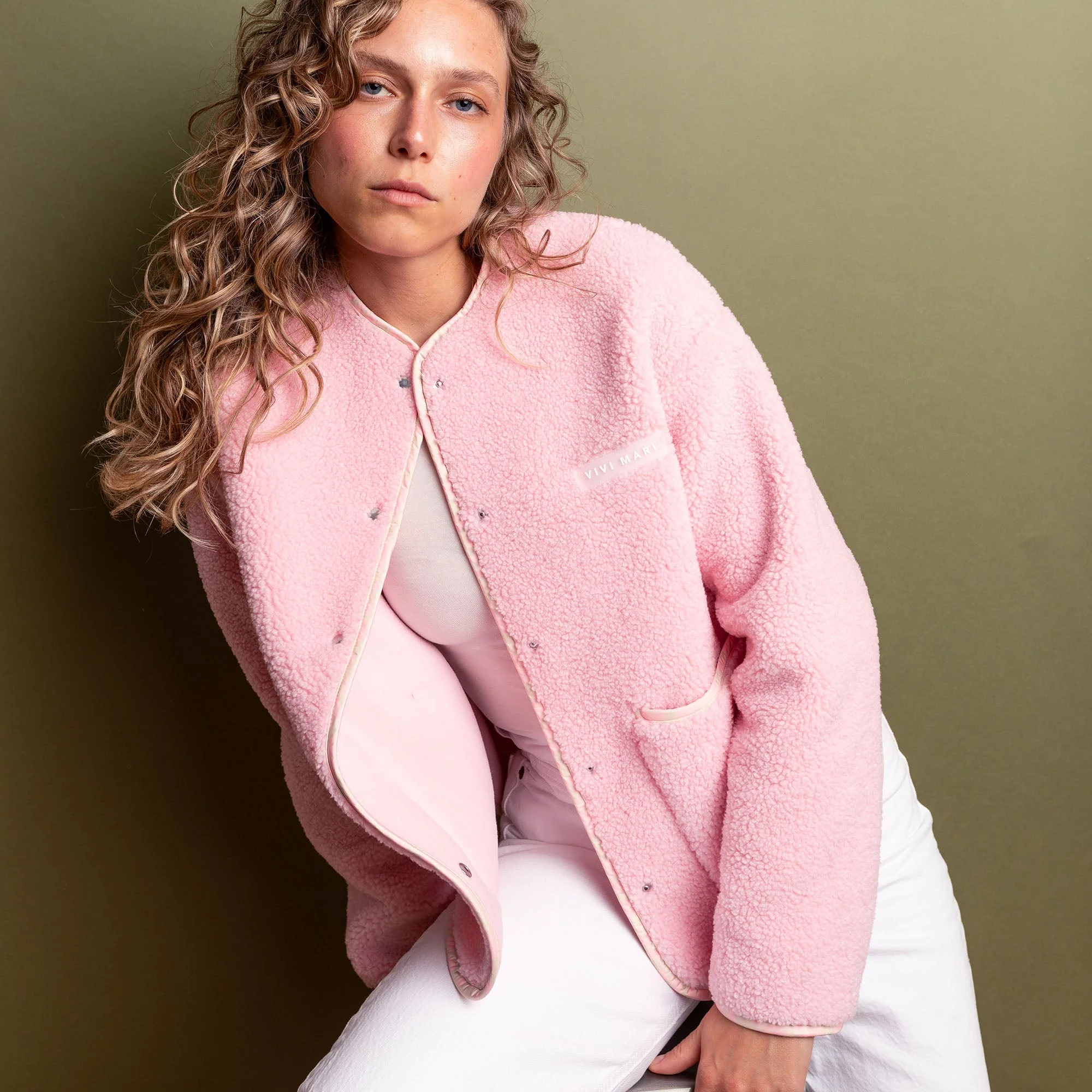 Teddy Fleece Jacket - candy pale pink - Image 10