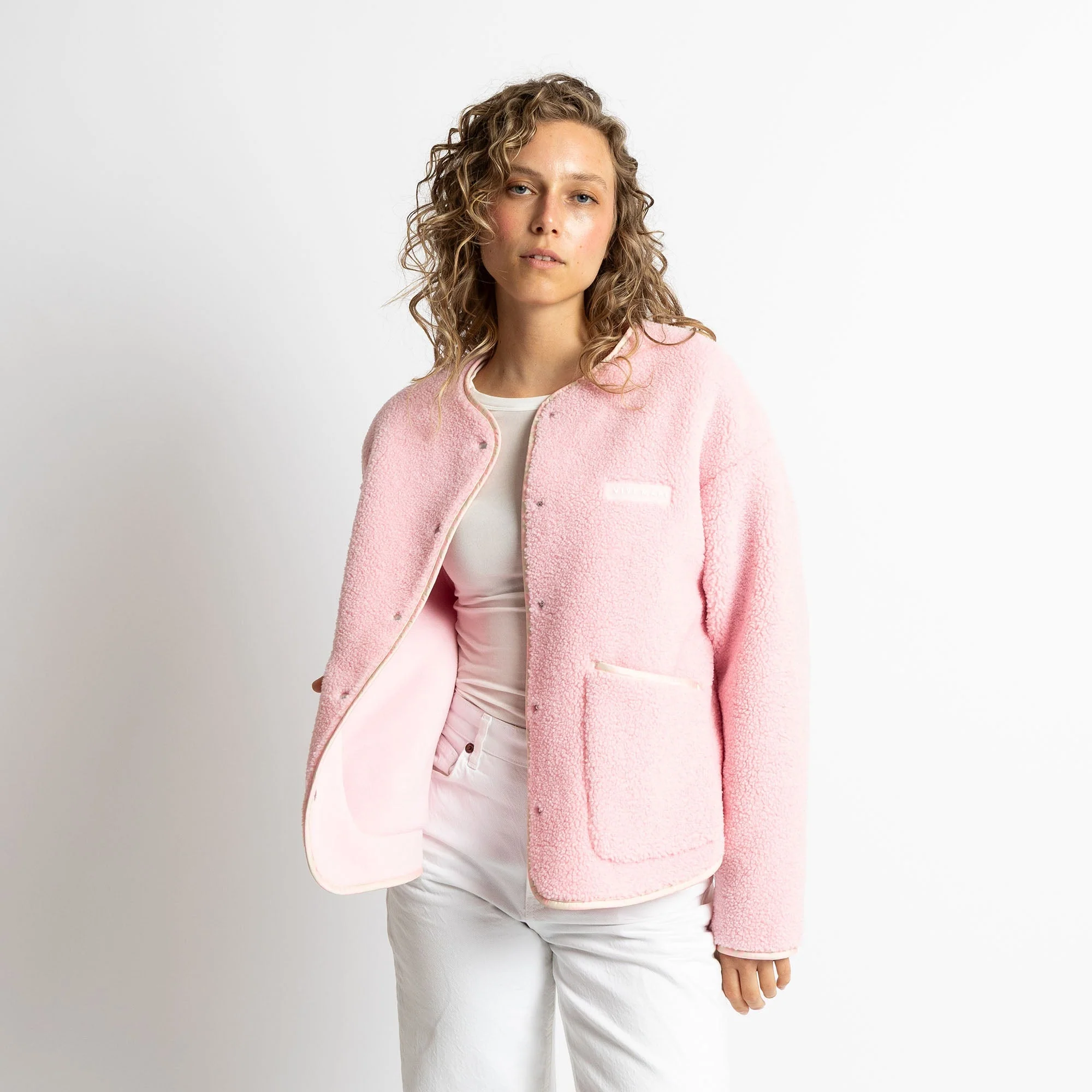 Teddy Fleece Jacket - candy pale pink - Image 11