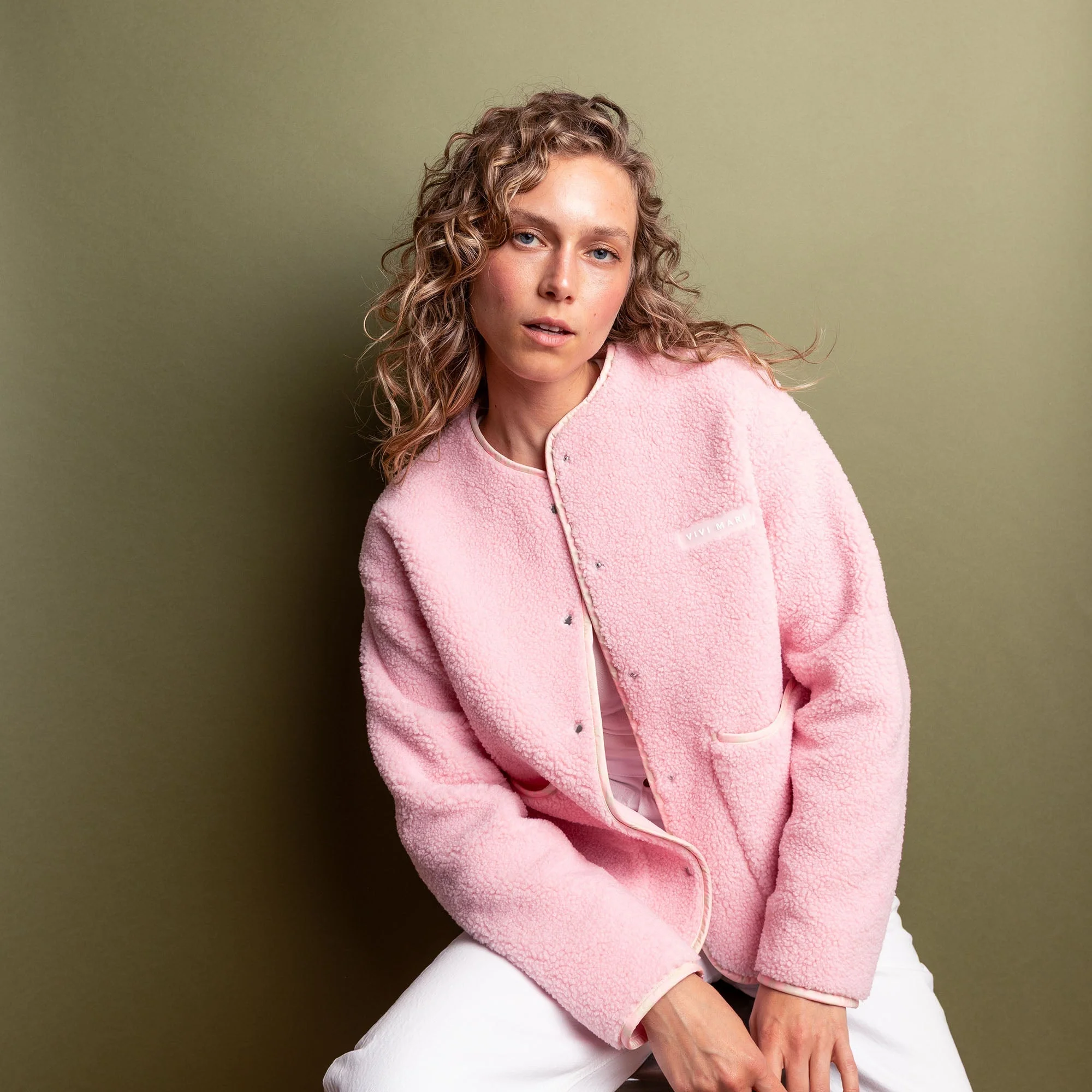 Teddy Fleece Jacket - candy pale pink - Image 3