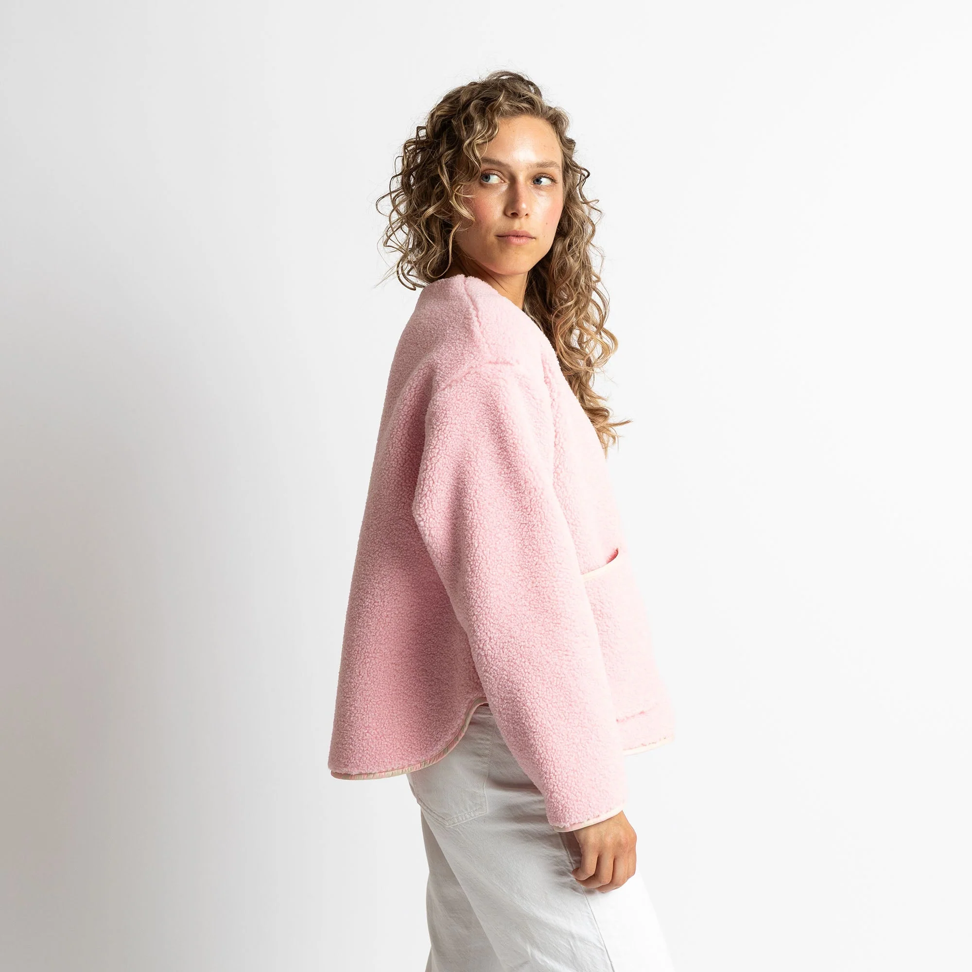 Teddy Fleece Jacket - candy pale pink - Image 4