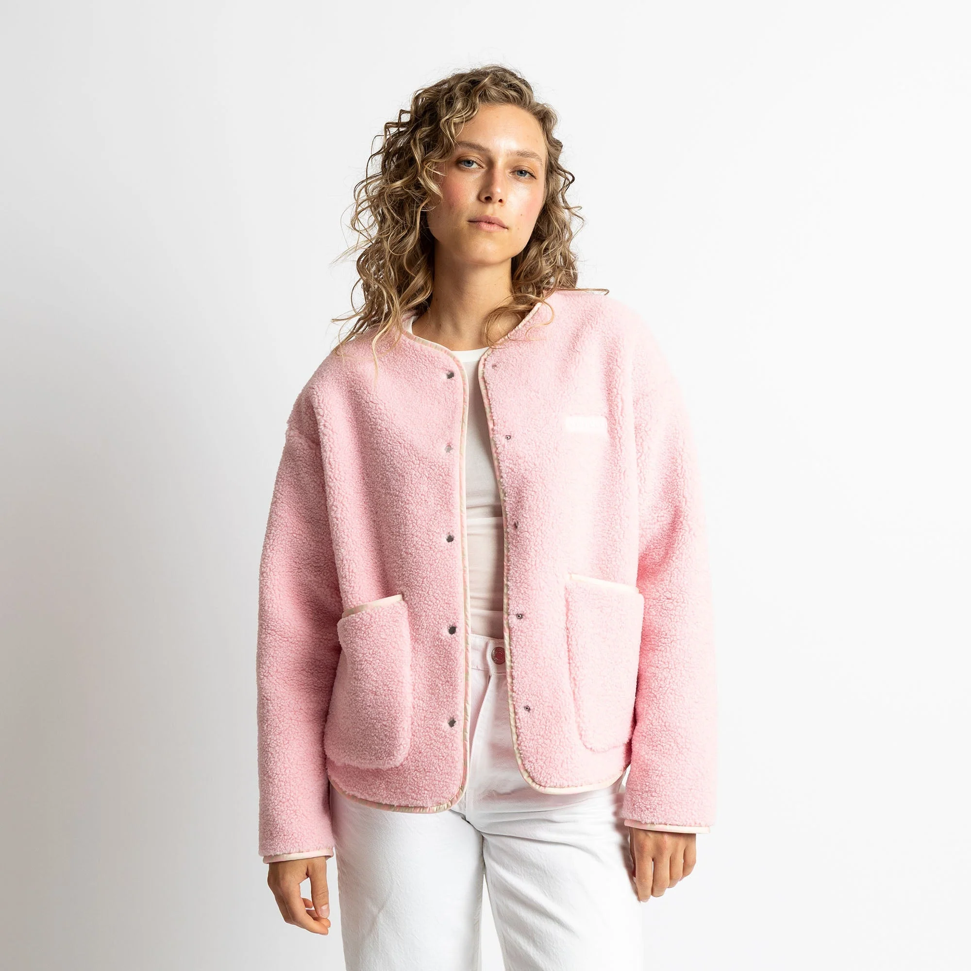 Teddy Fleece Jacket - candy pale pink - Image 5