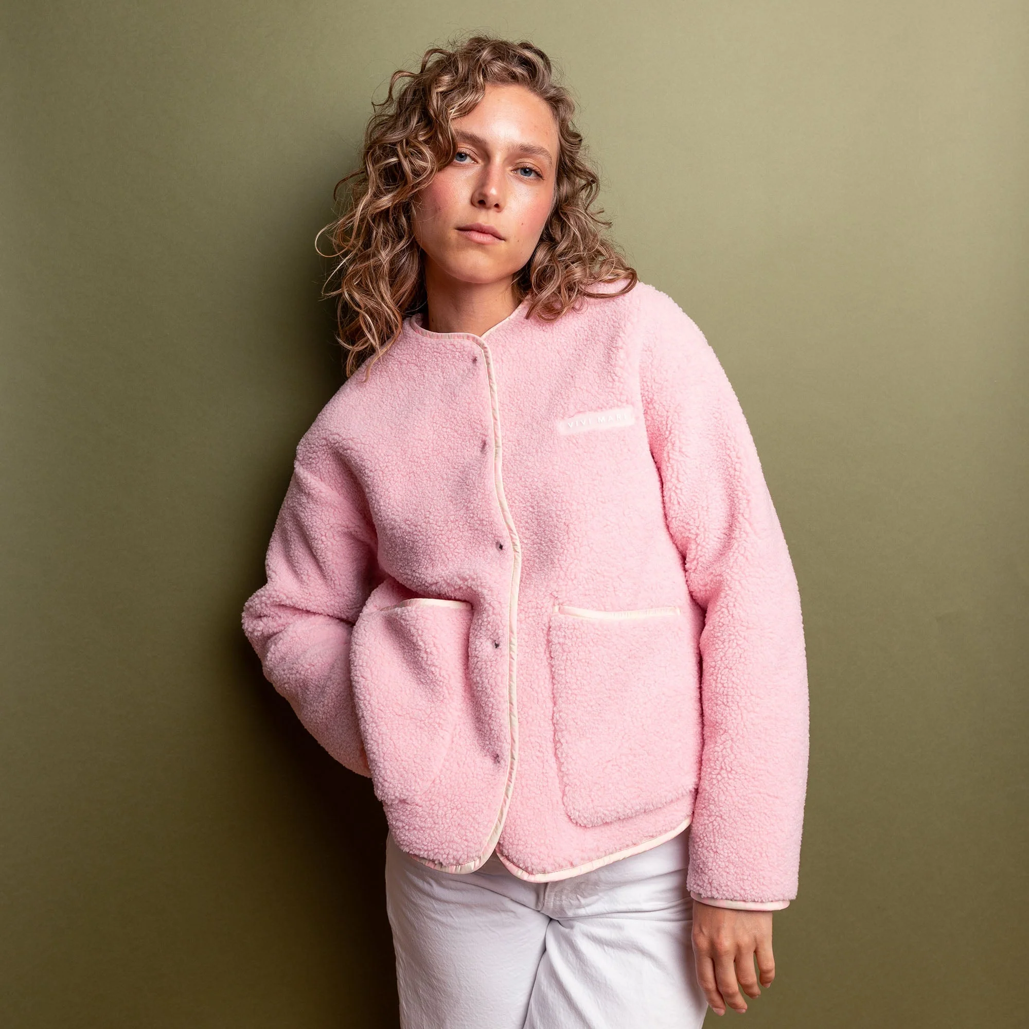 Teddy Fleece Jacket - candy pale pink - Image 6