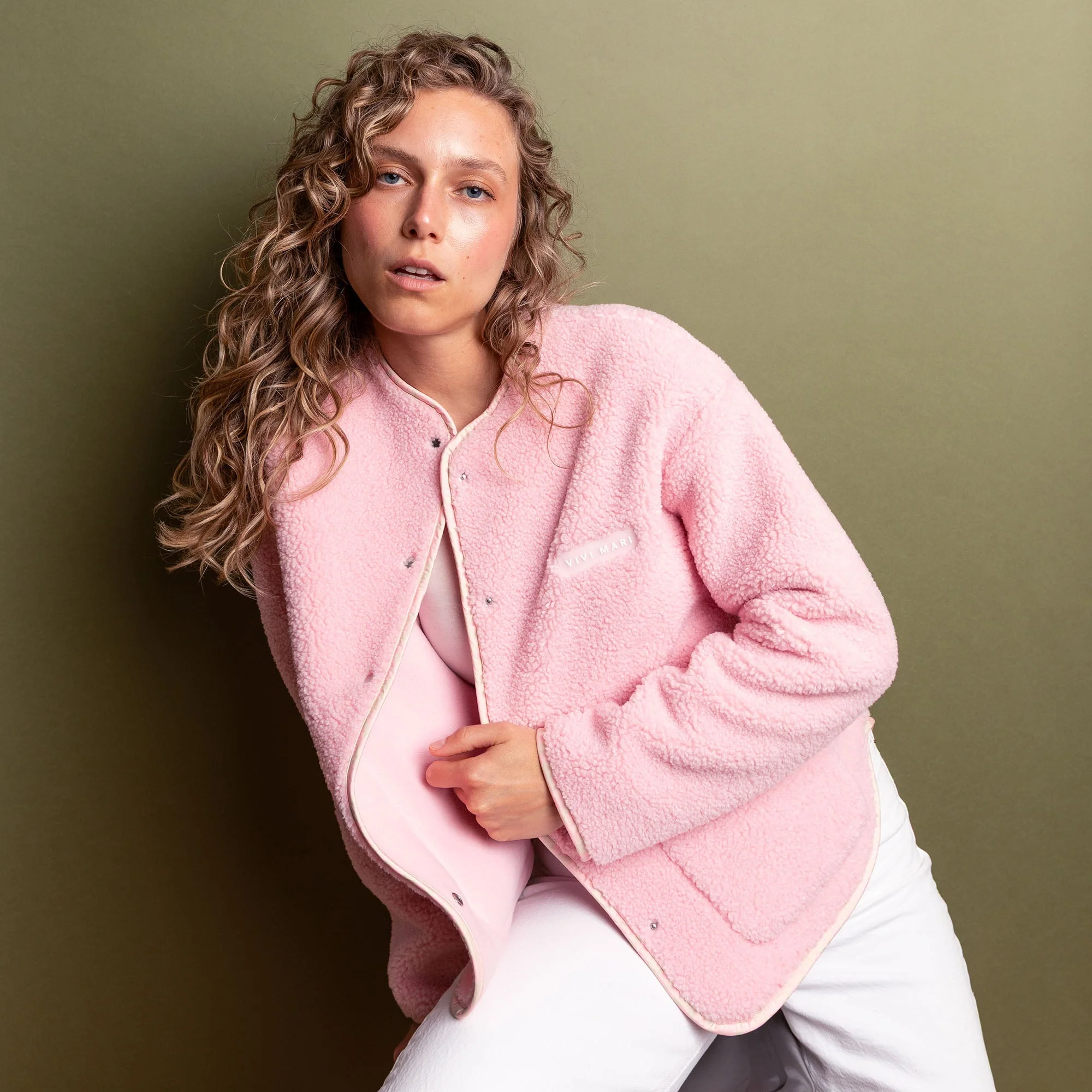 Teddy Fleece Jacket - candy pale pink - Image 7