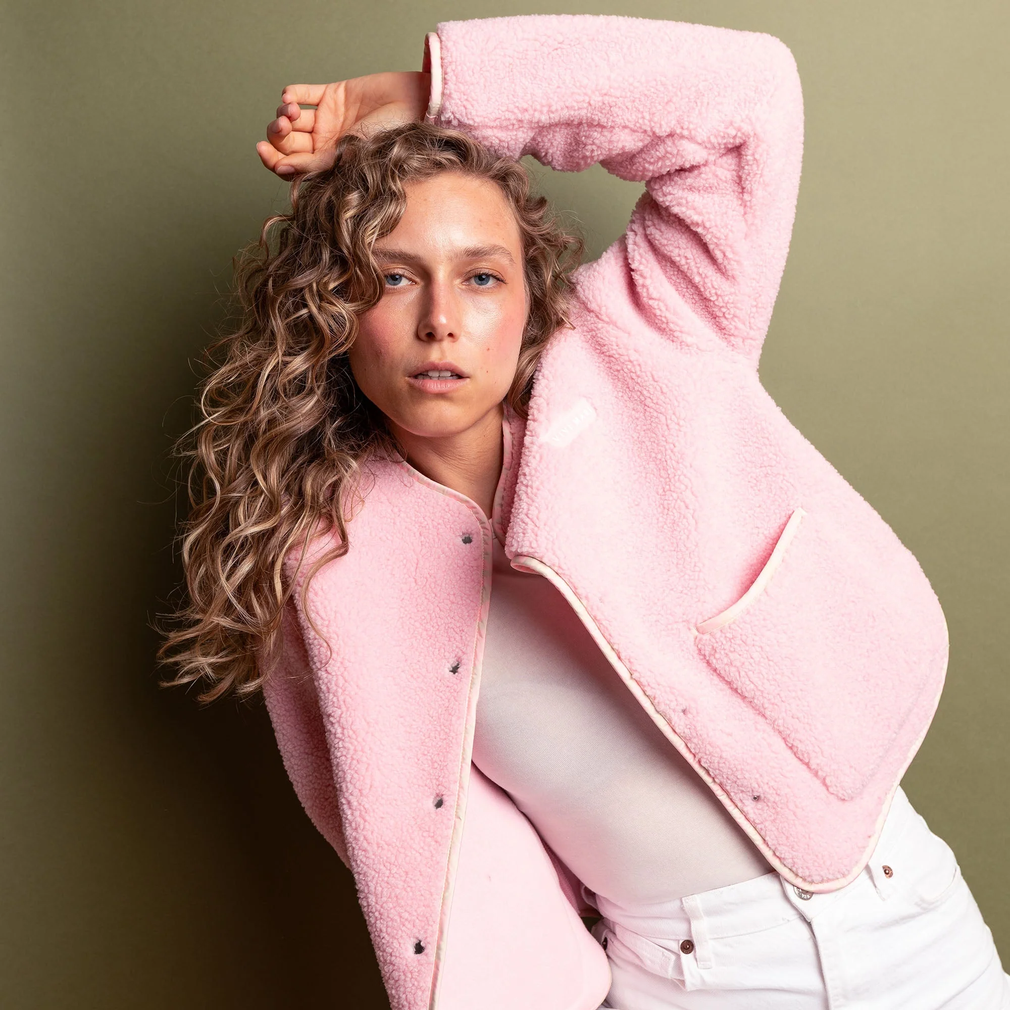 Teddy Fleece Jacket - candy pale pink - Image 8