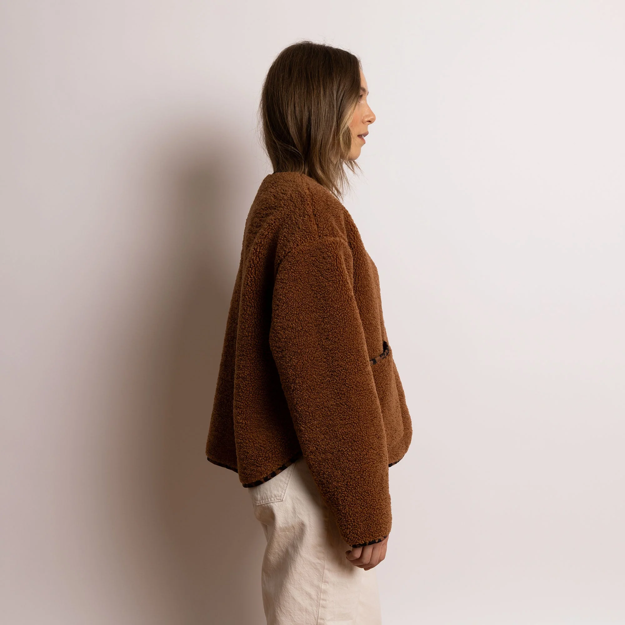 Teddy Fleece Jacket - caramel - Image 4
