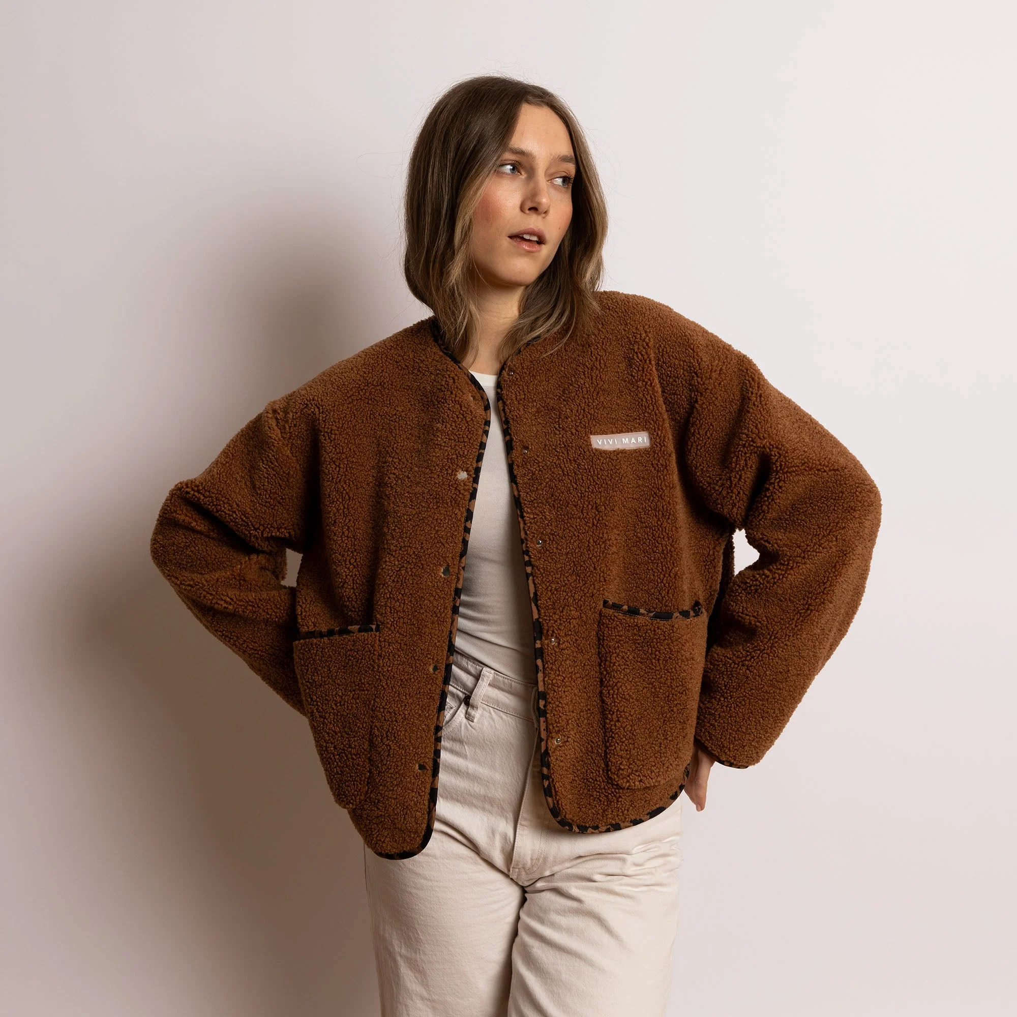 Teddy Fleece Jacket - caramel - Image 6
