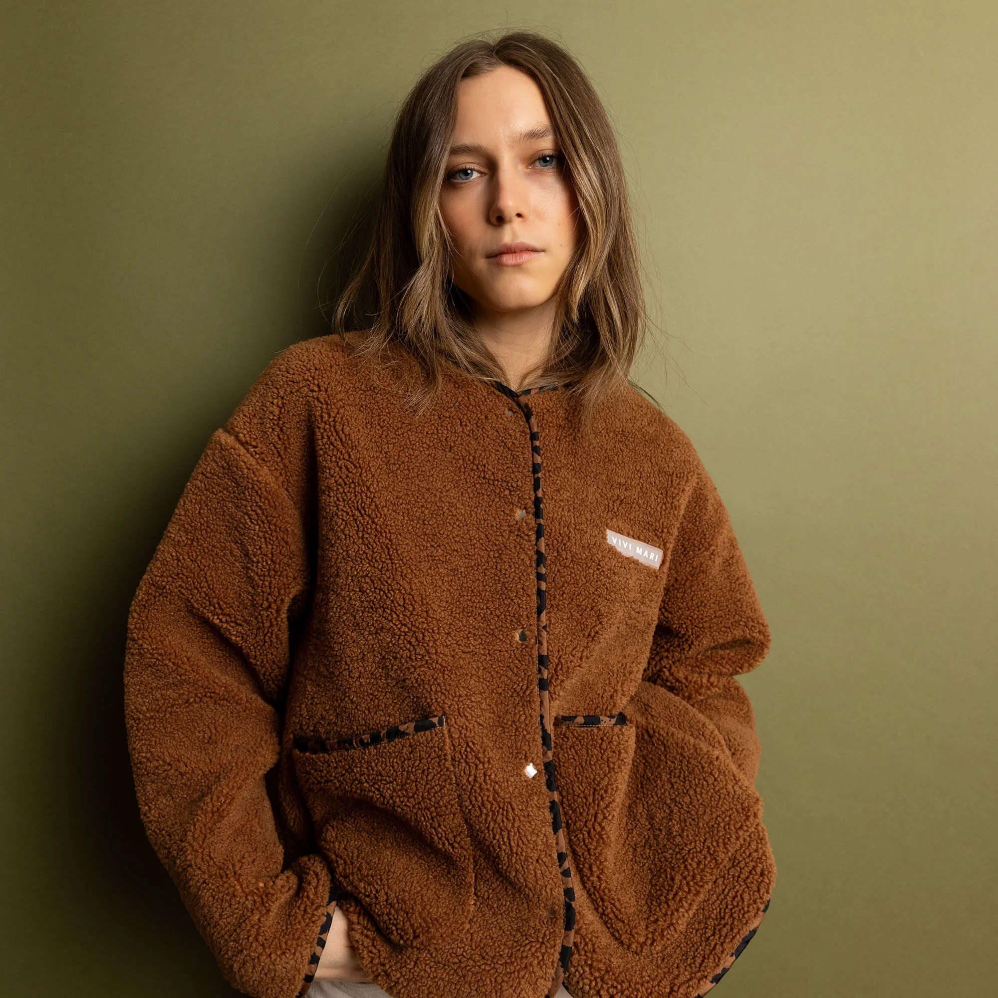 Teddy Fleece Jacket - caramel - Image 7