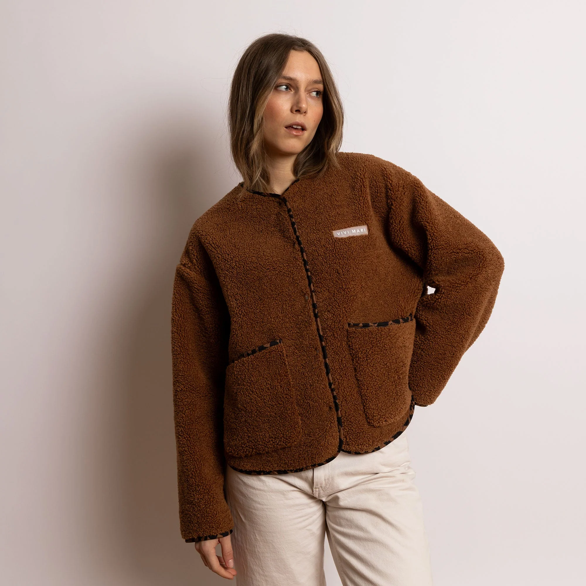 Teddy Fleece Jacket - caramel - Image 8