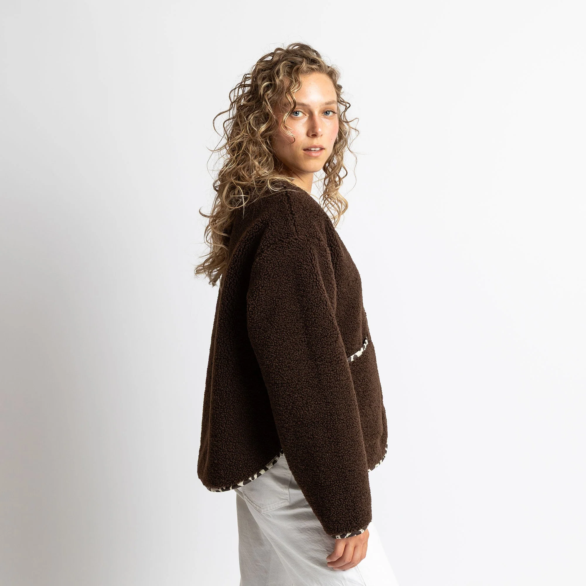 Teddy Fleece Jacket - chocolate - Image 3