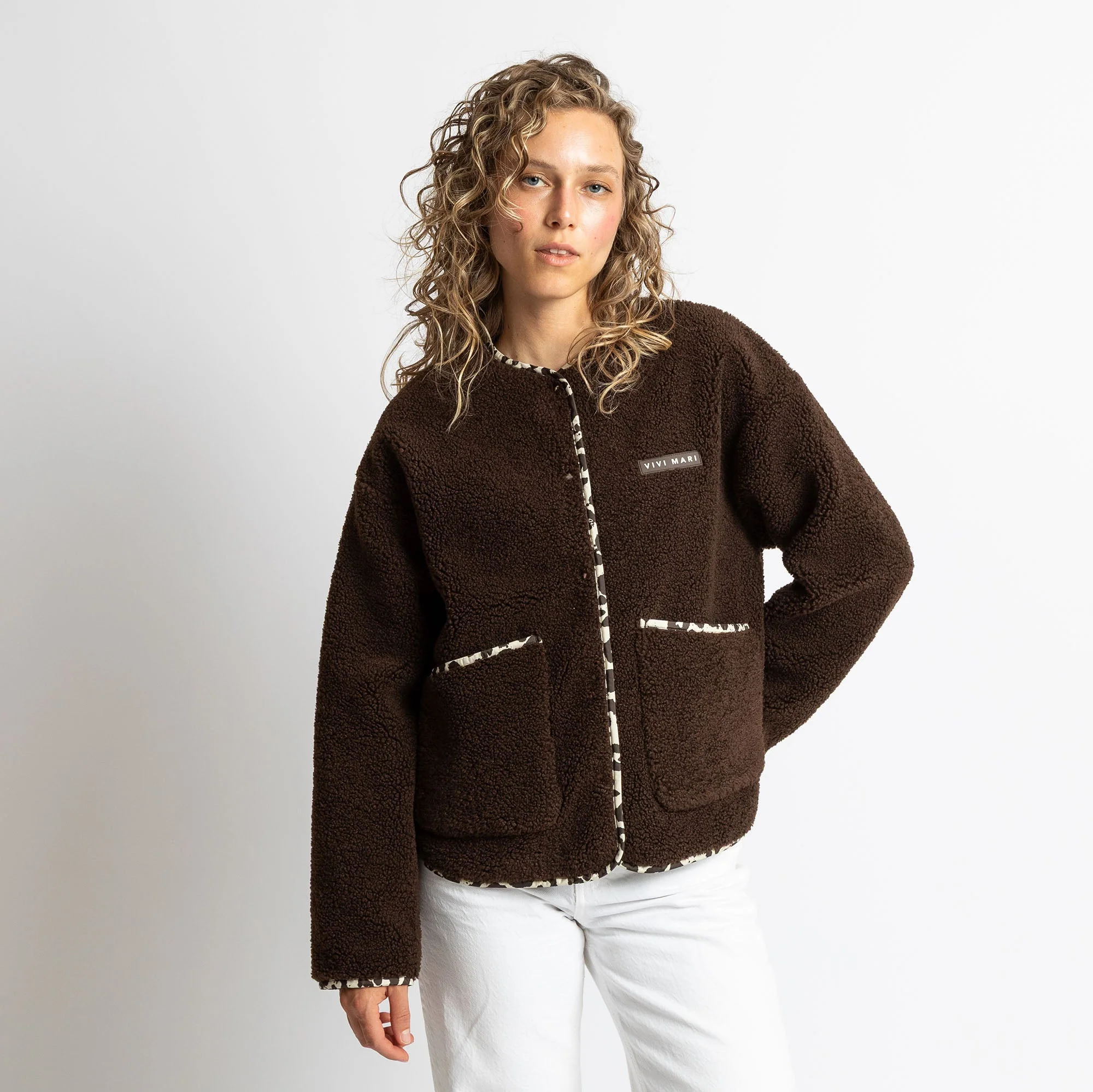Teddy Fleece Jacket - chocolate - Image 4