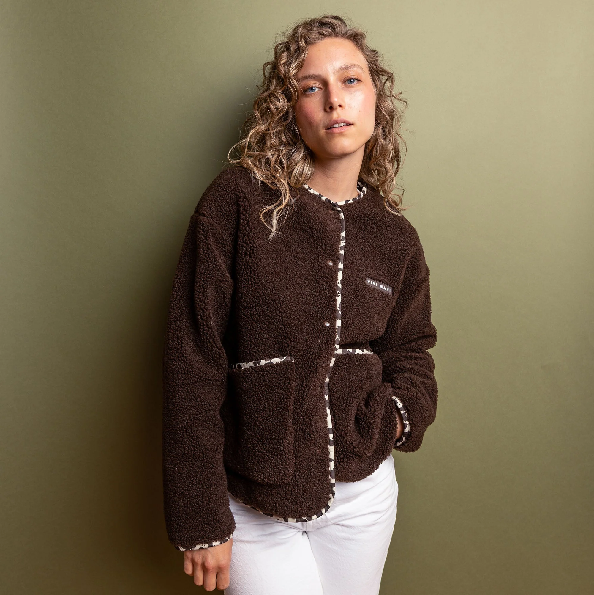 Teddy Fleece Jacket - chocolate - Image 5
