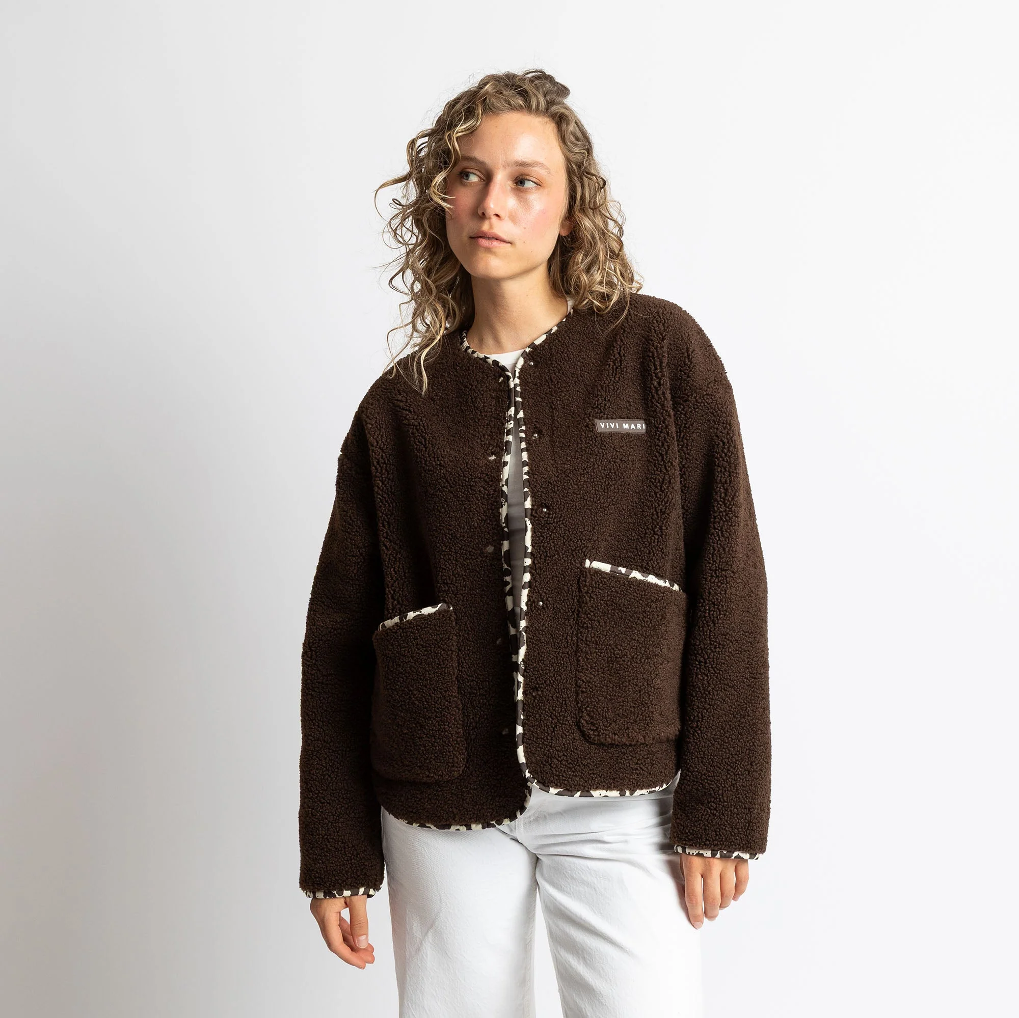 Teddy Fleece Jacket - chocolate - Image 6