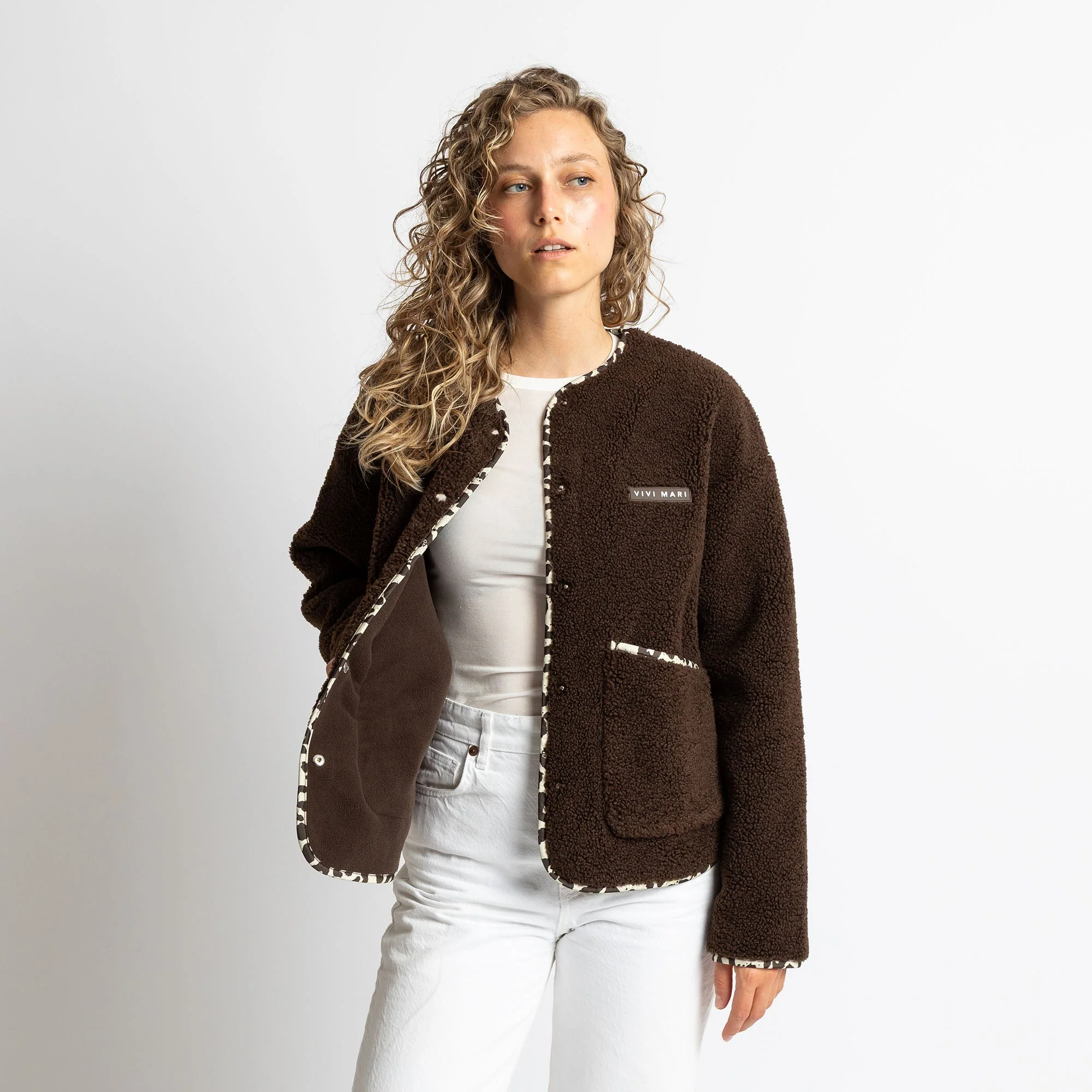 Teddy Fleece Jacket - chocolate - Image 9