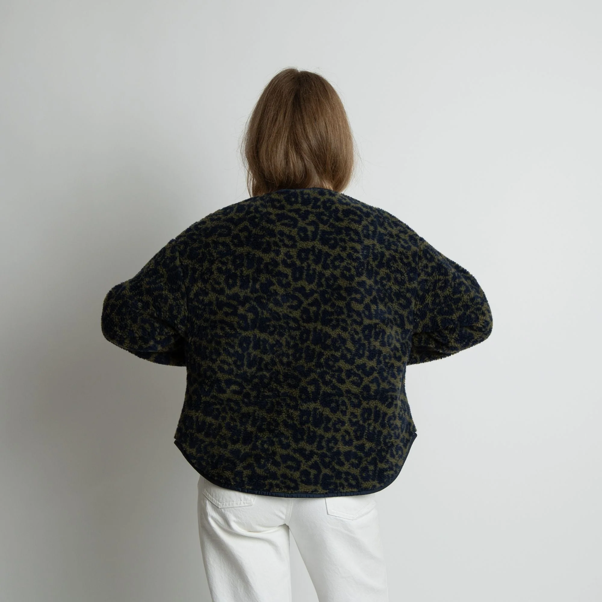 Teddy Fleece Jacket - leo splashes navy/olive - Image 8