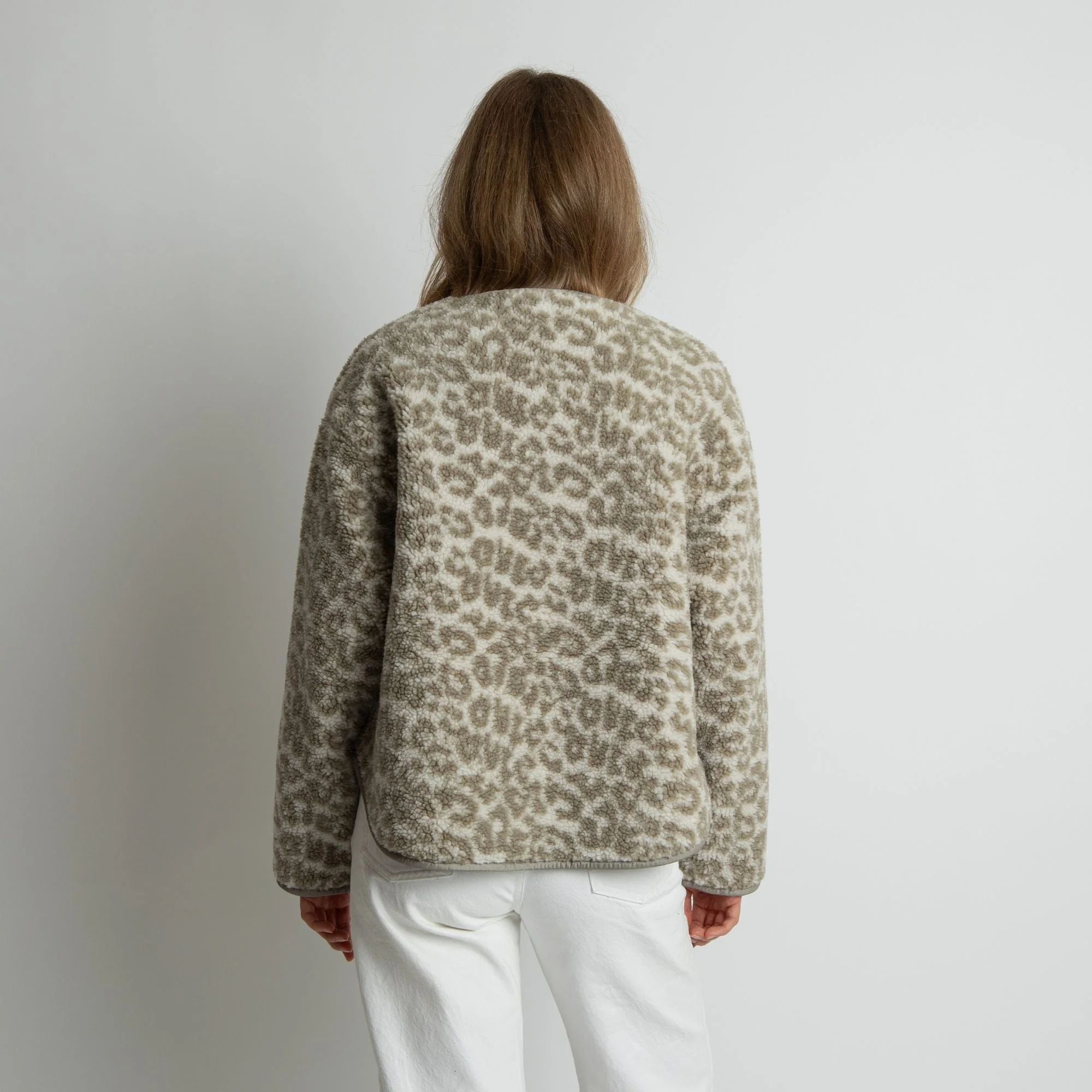 Teddy Fleece Jacket - leo splashes stone/sand - Image 9
