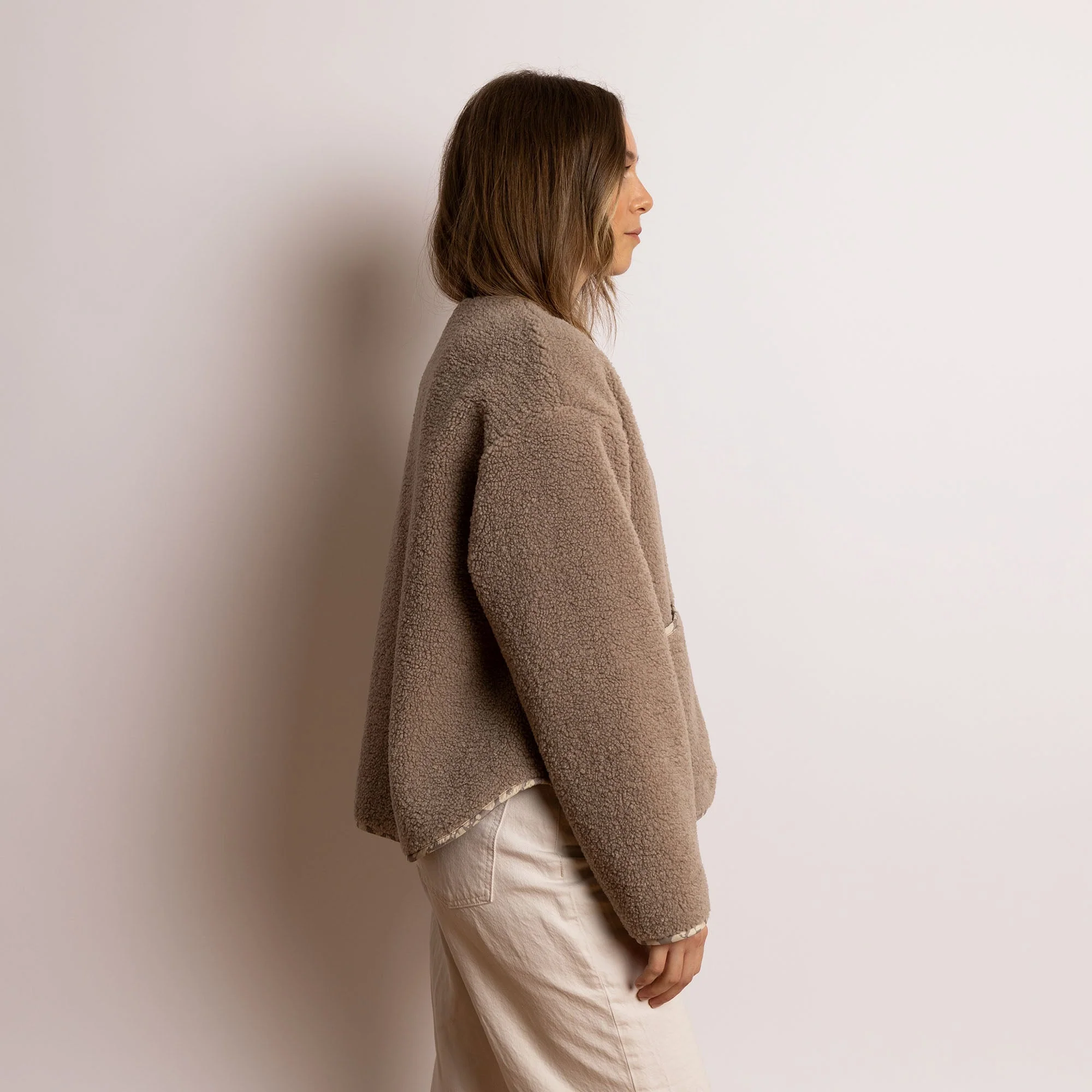 Teddy Fleece Jacket - mushroom - Image 3