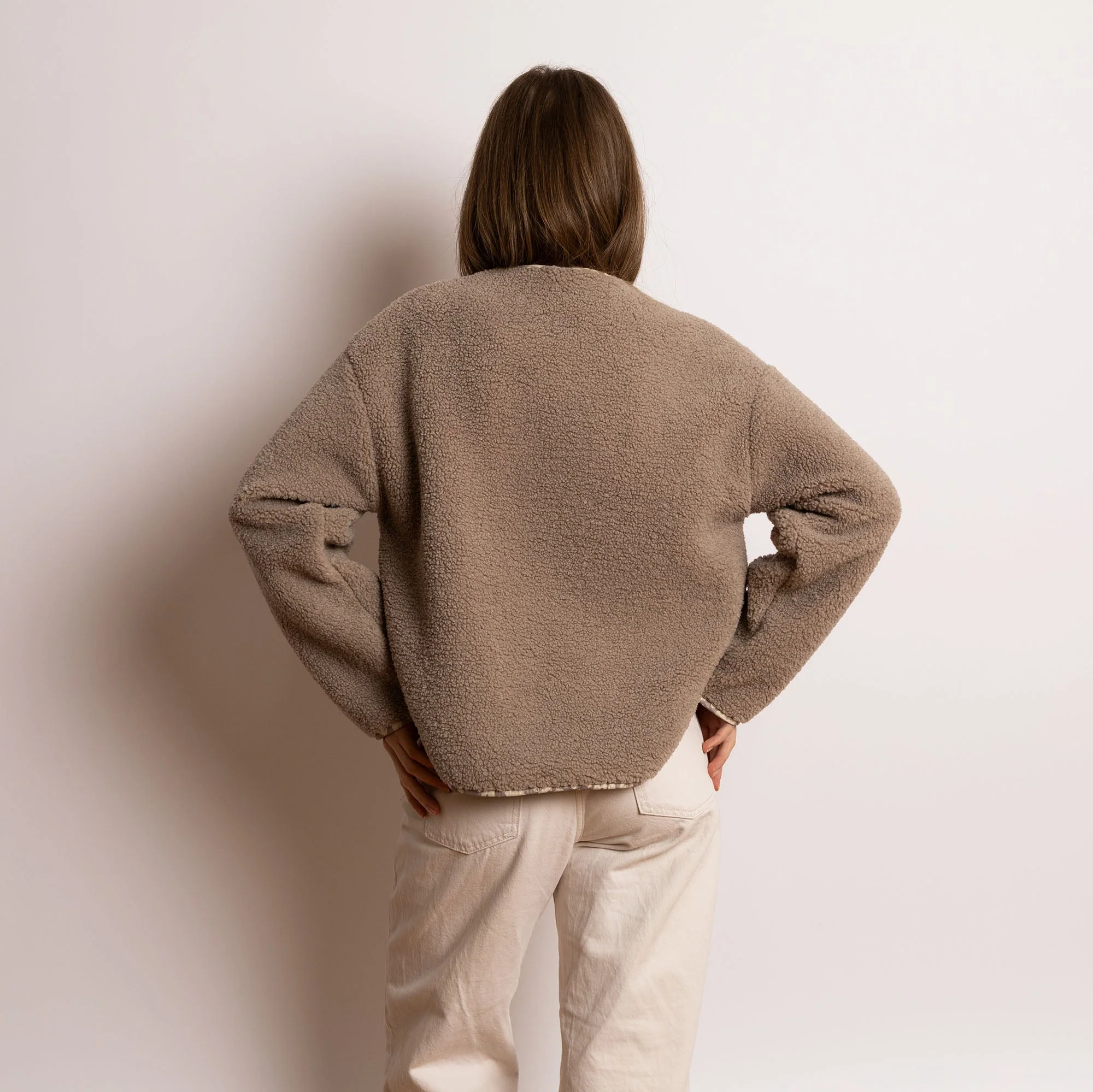Teddy Fleece Jacket - mushroom - Image 5