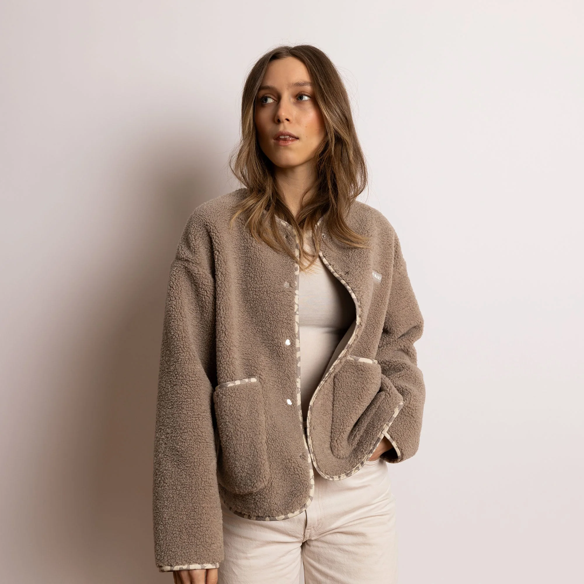 Teddy Fleece Jacket - mushroom - Image 8