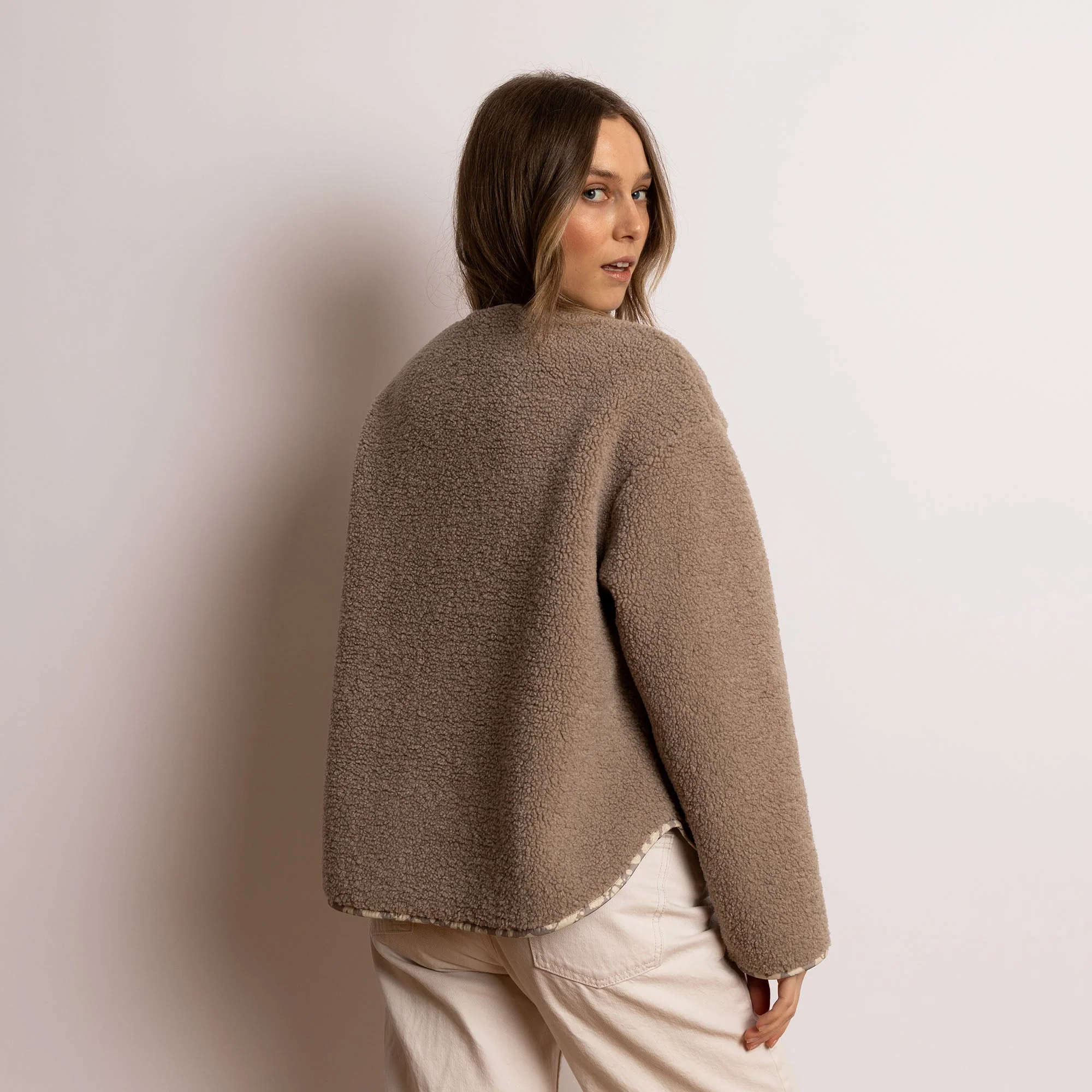 Teddy Fleece Jacket - mushroom - Image 9