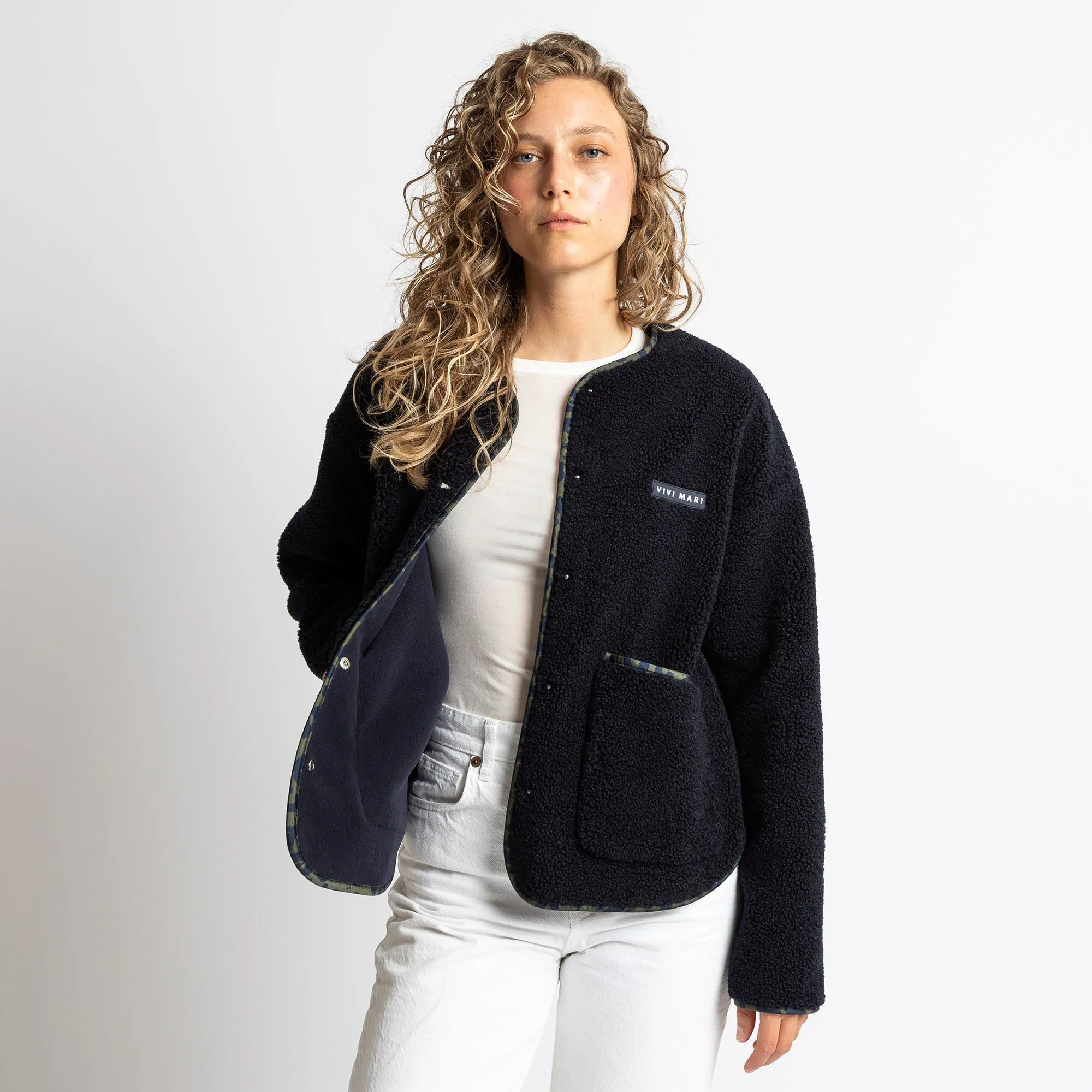 Teddy Fleece Jacket - navy - Image 11