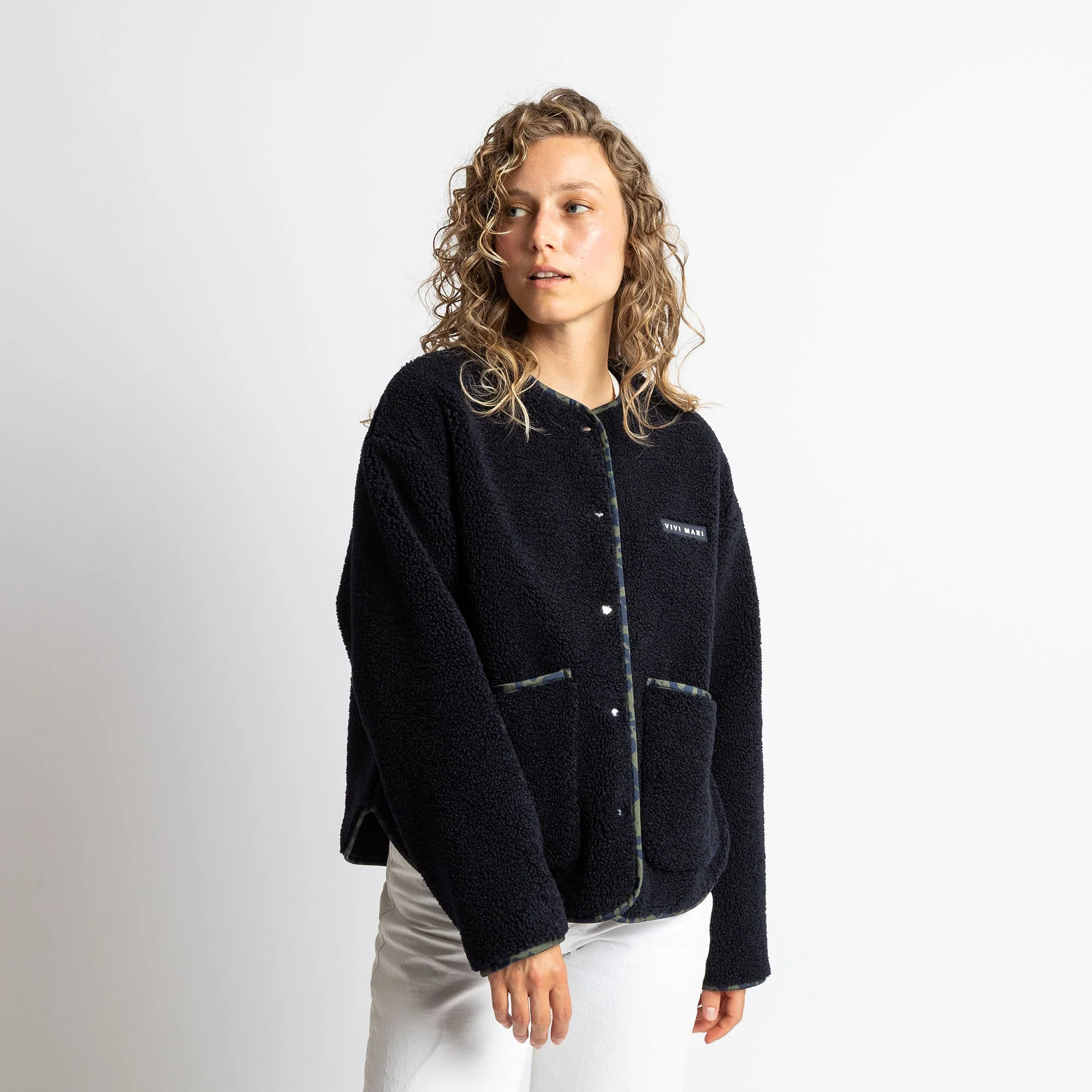 Teddy Fleece Jacket - navy - Image 5