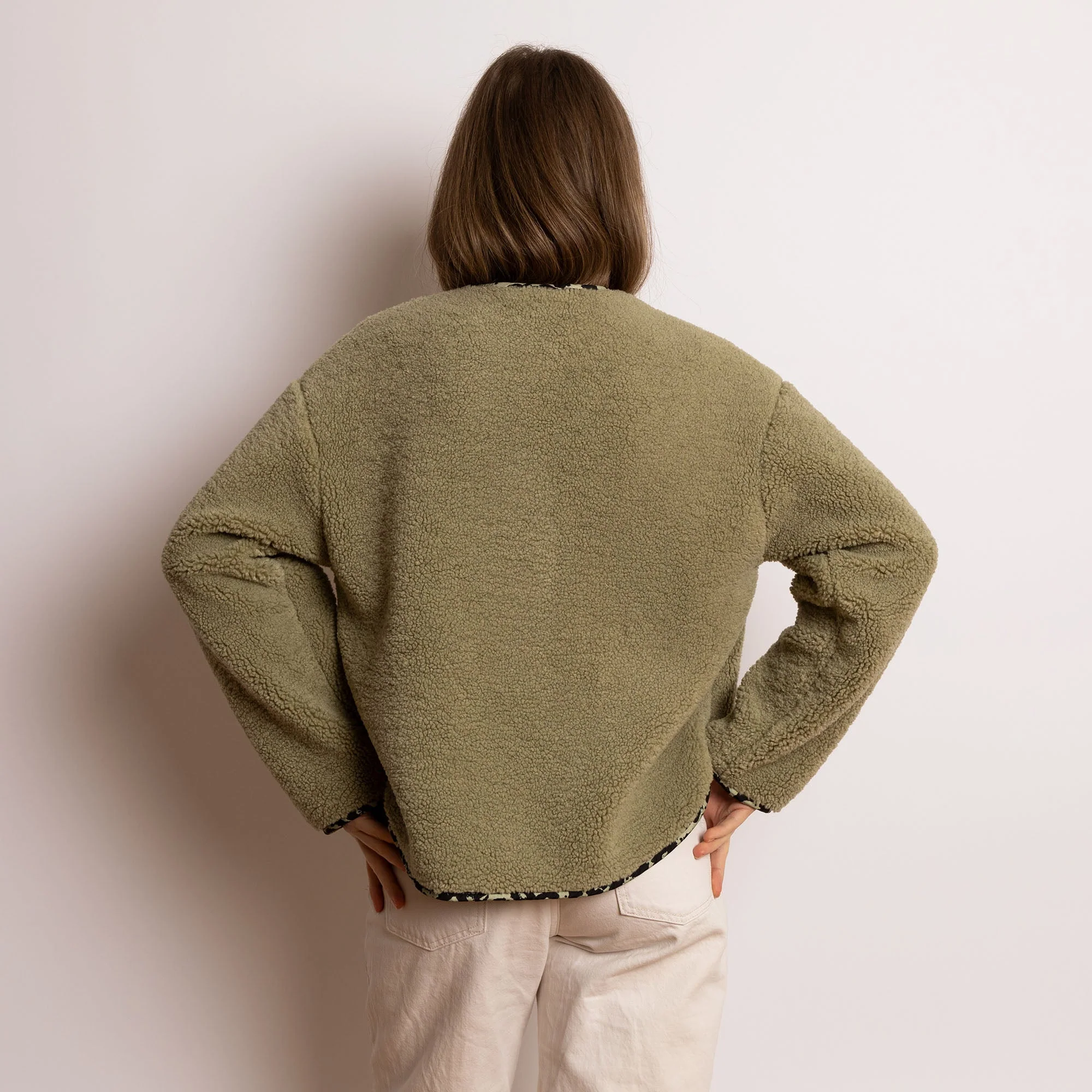 Teddy Fleece Jacket - pale olive - Image 7